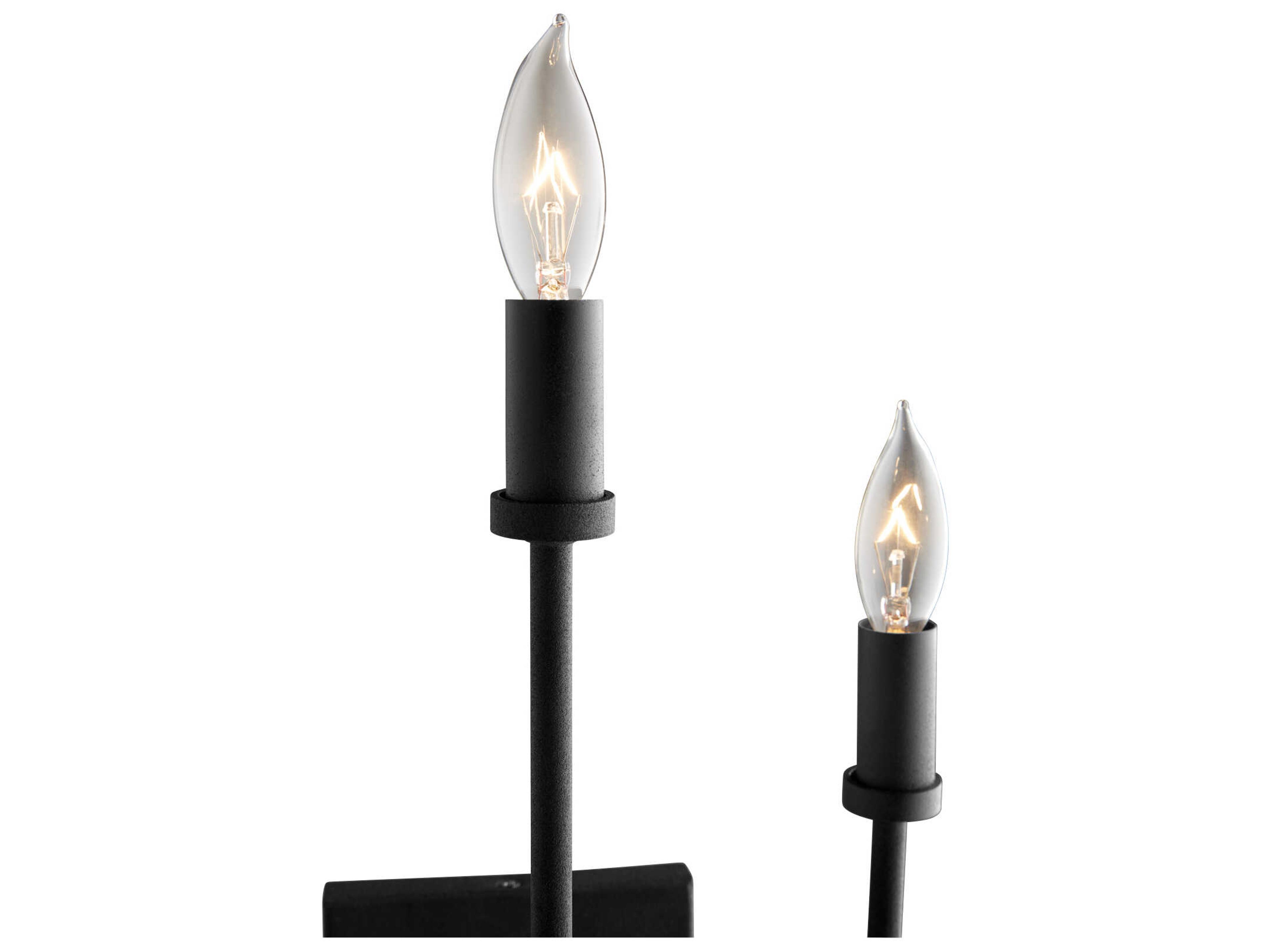 Quorum Harmony 3-Light Textured Black Aged Brass Glass Wall Sconce