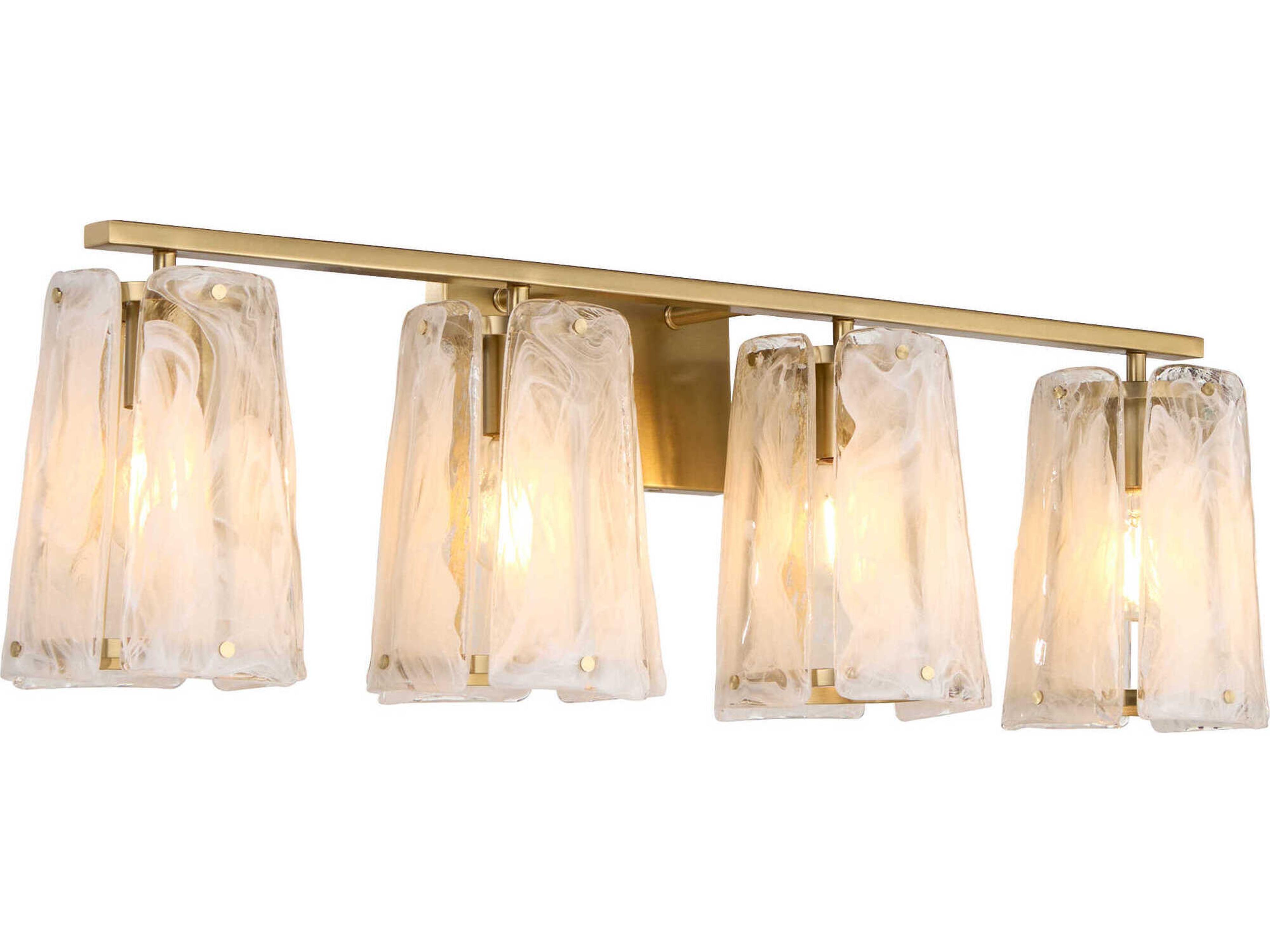 Quorum Prestige 4-Light Aged Brass Vanity Light
