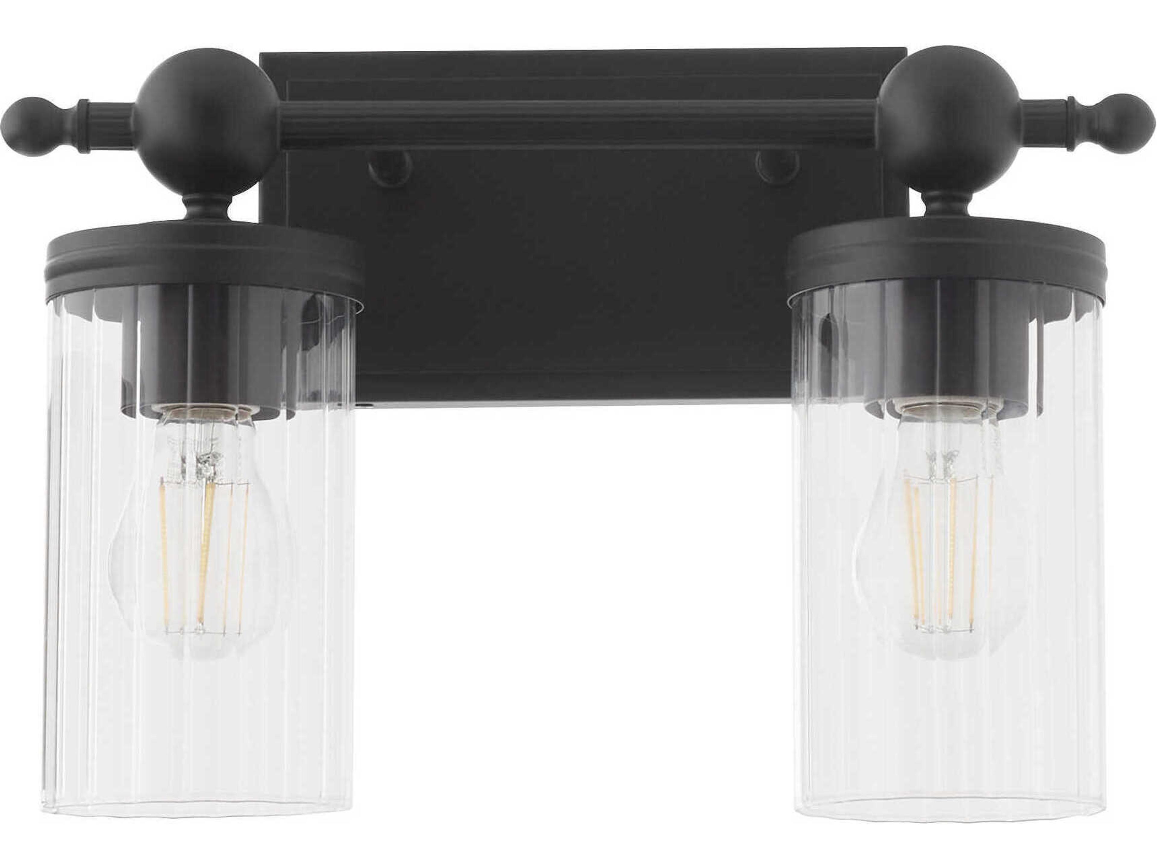 Lee Boulevard 2-Light Matte Black Vanity Light
