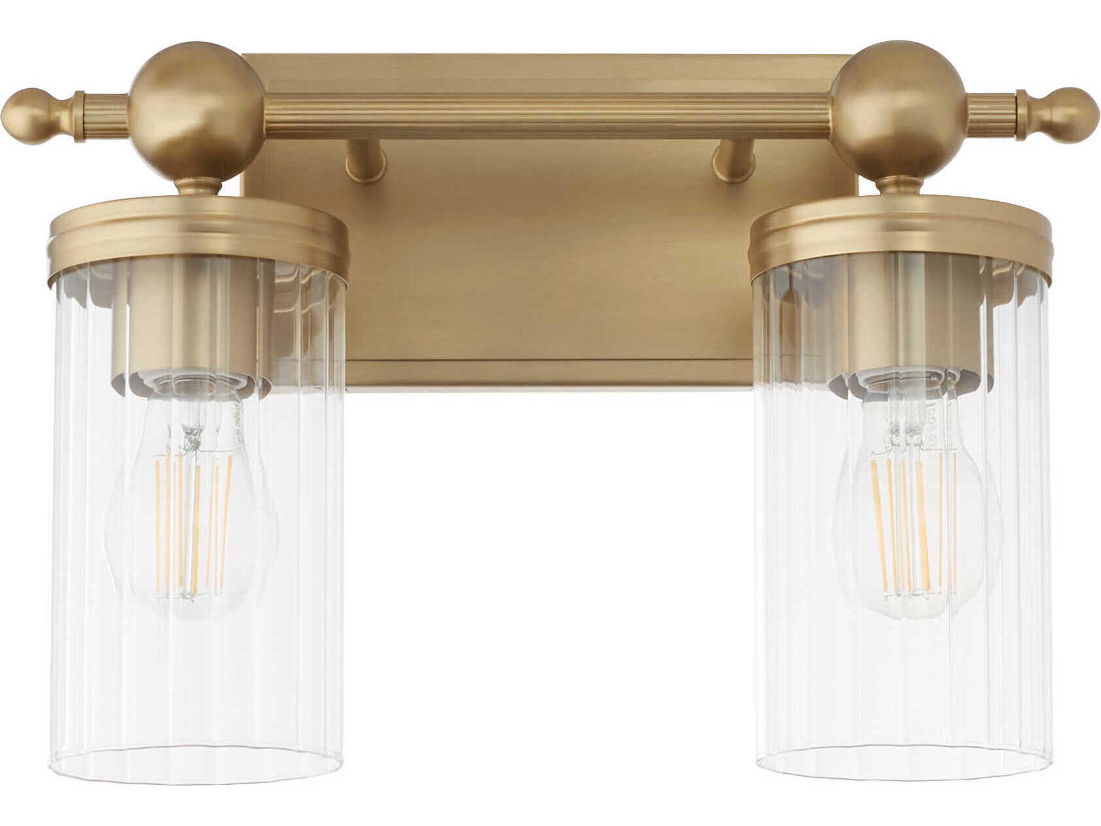 Lee Boulevard 2-Light Aged Brass Vanity Light