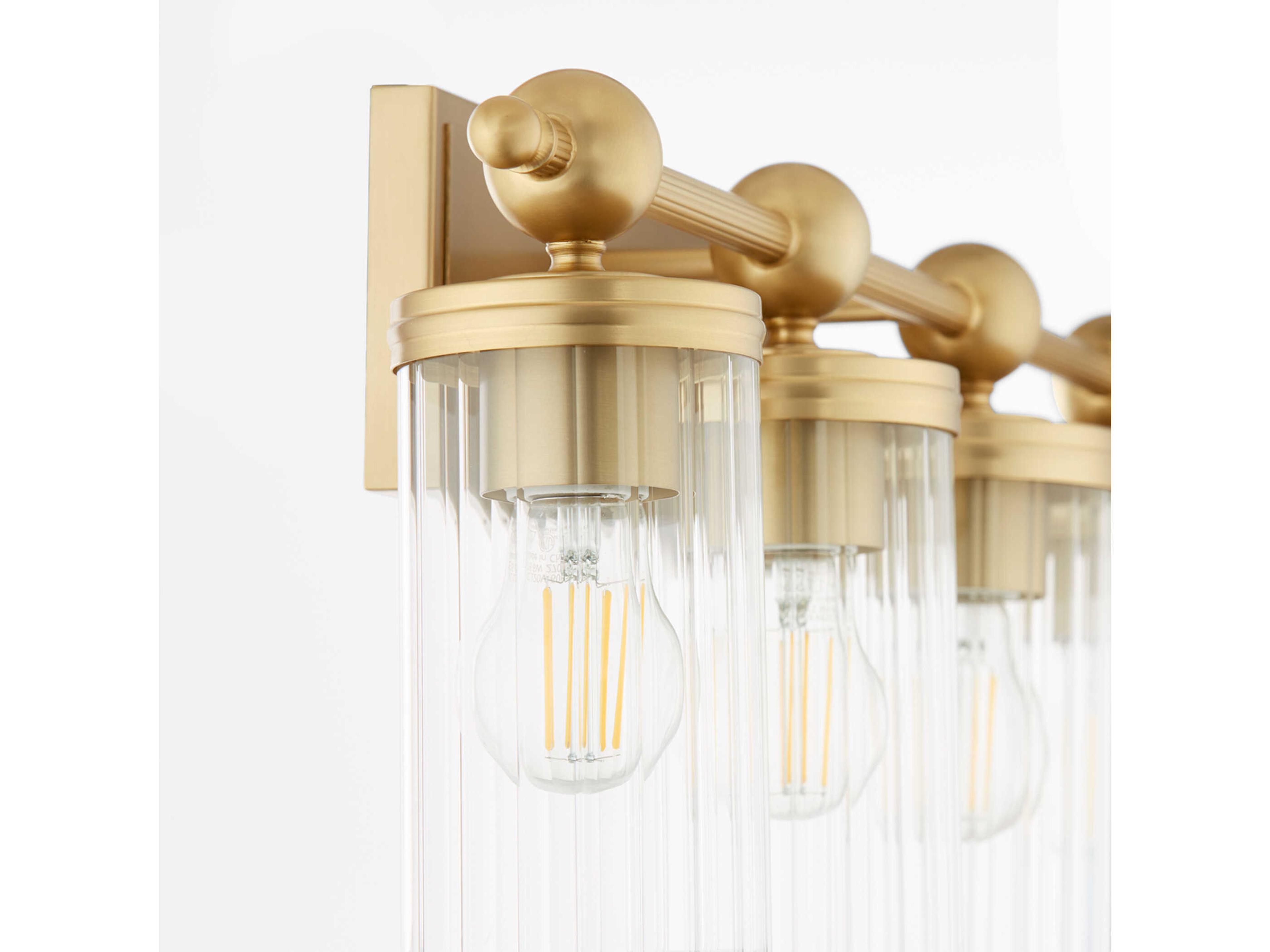 Quorum Lee Boulevard 4-Light Aged Brass Vanity Light