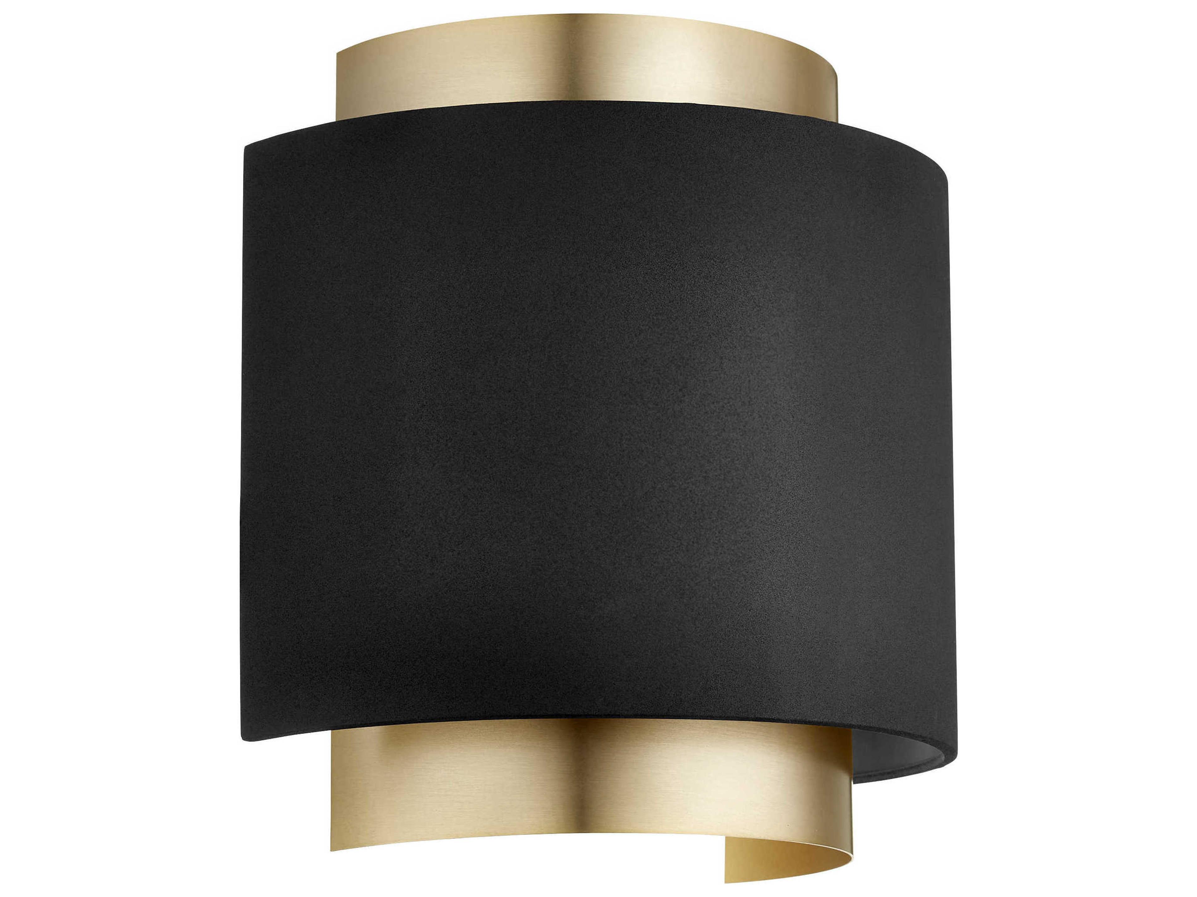 1-Light Noir With Aged Brass Wall Sconce