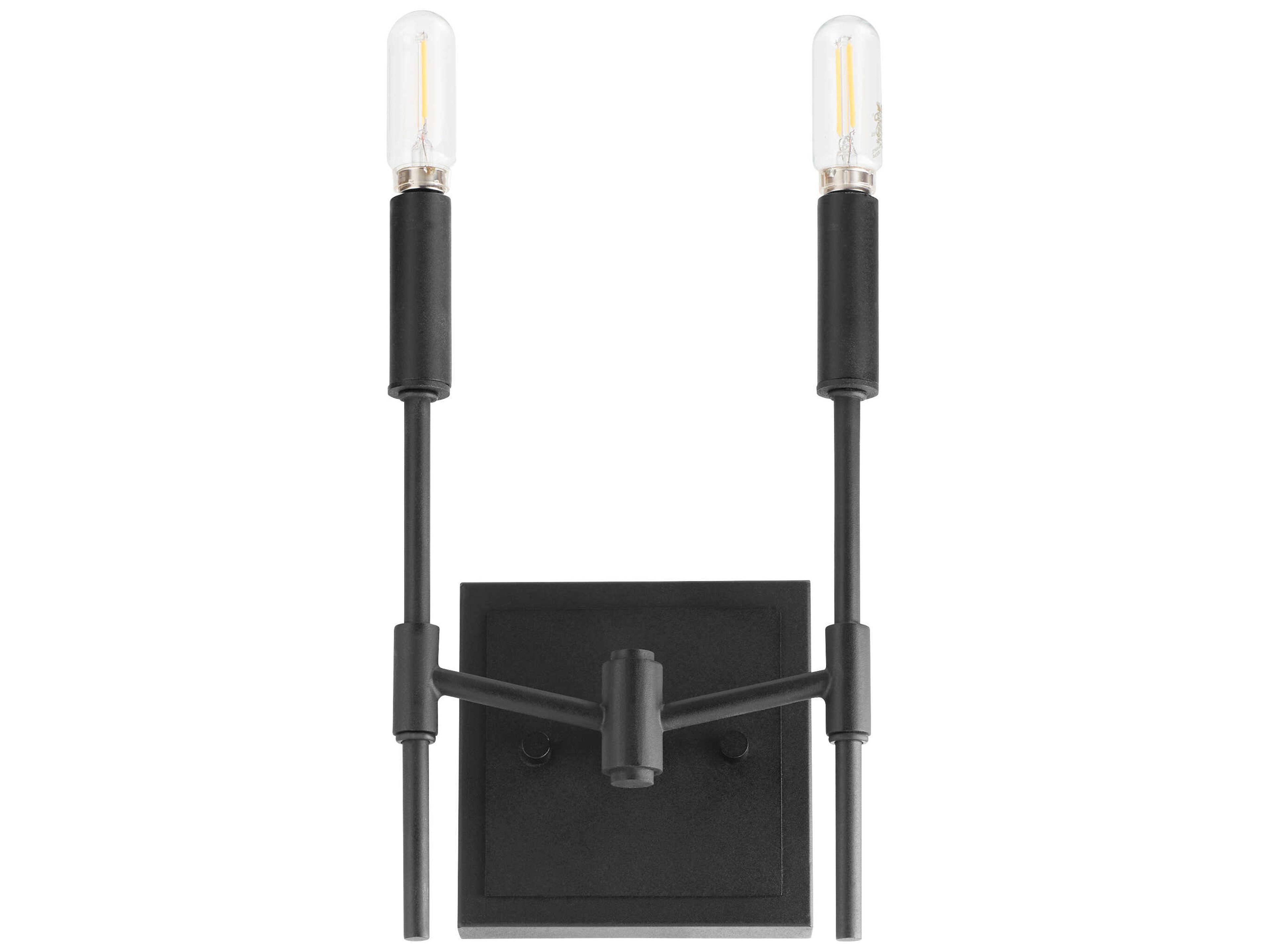 Quorum Hamilton 2-Light Matte Black Wall Sconce