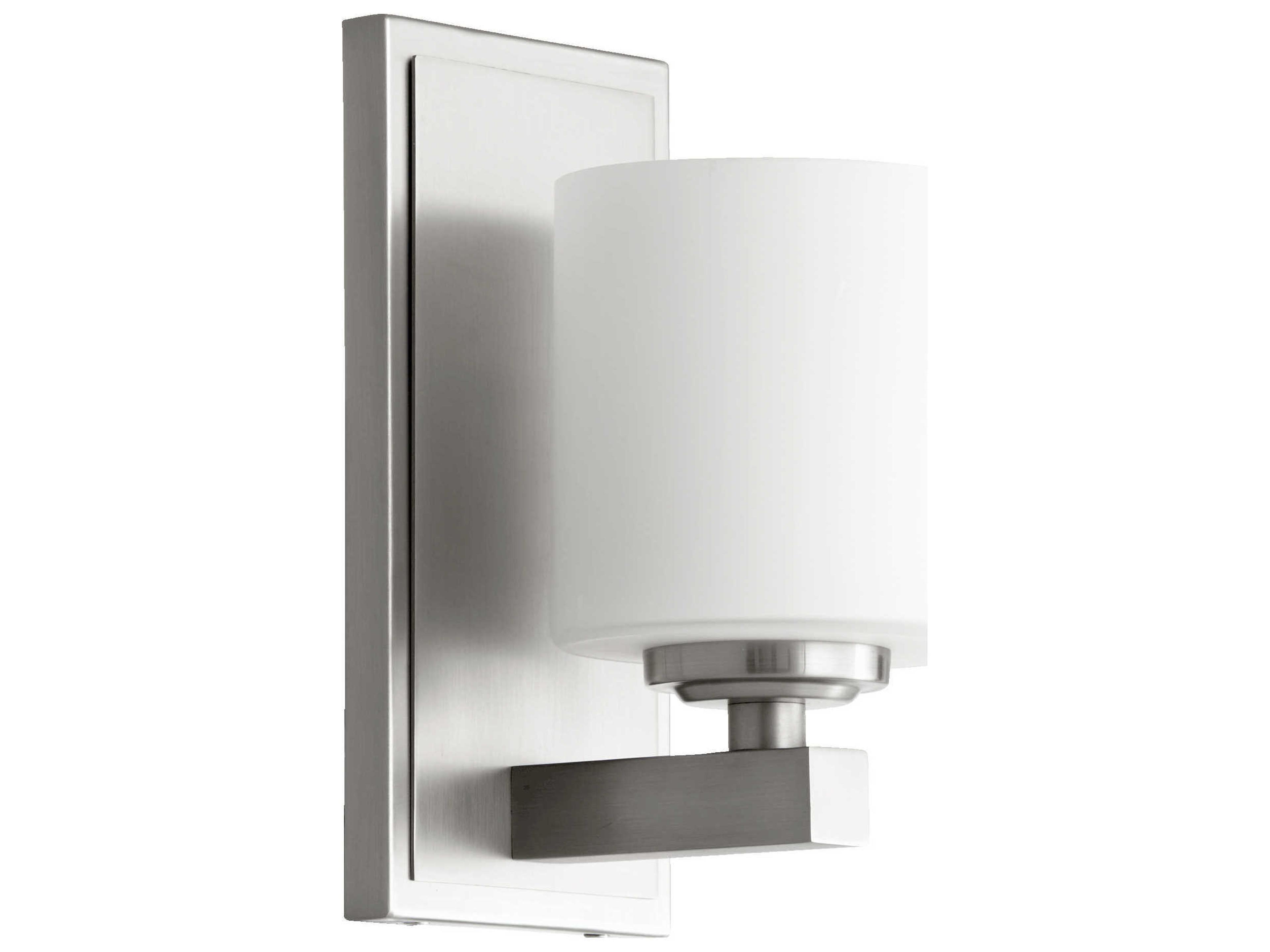 1-Light Satin Nickel Glass Wall Sconce