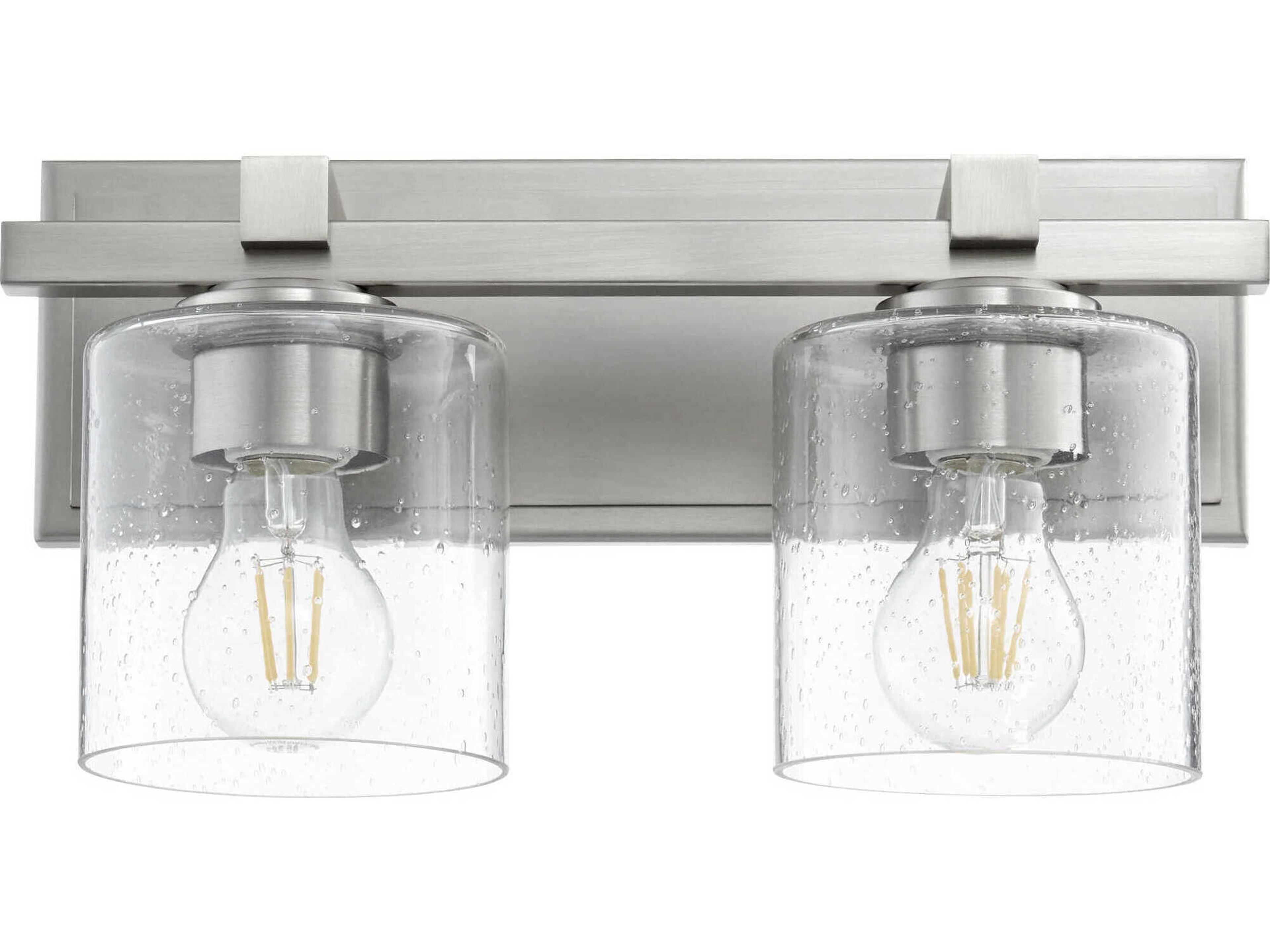 2-Light Satin Nickel Clear Vanity Light