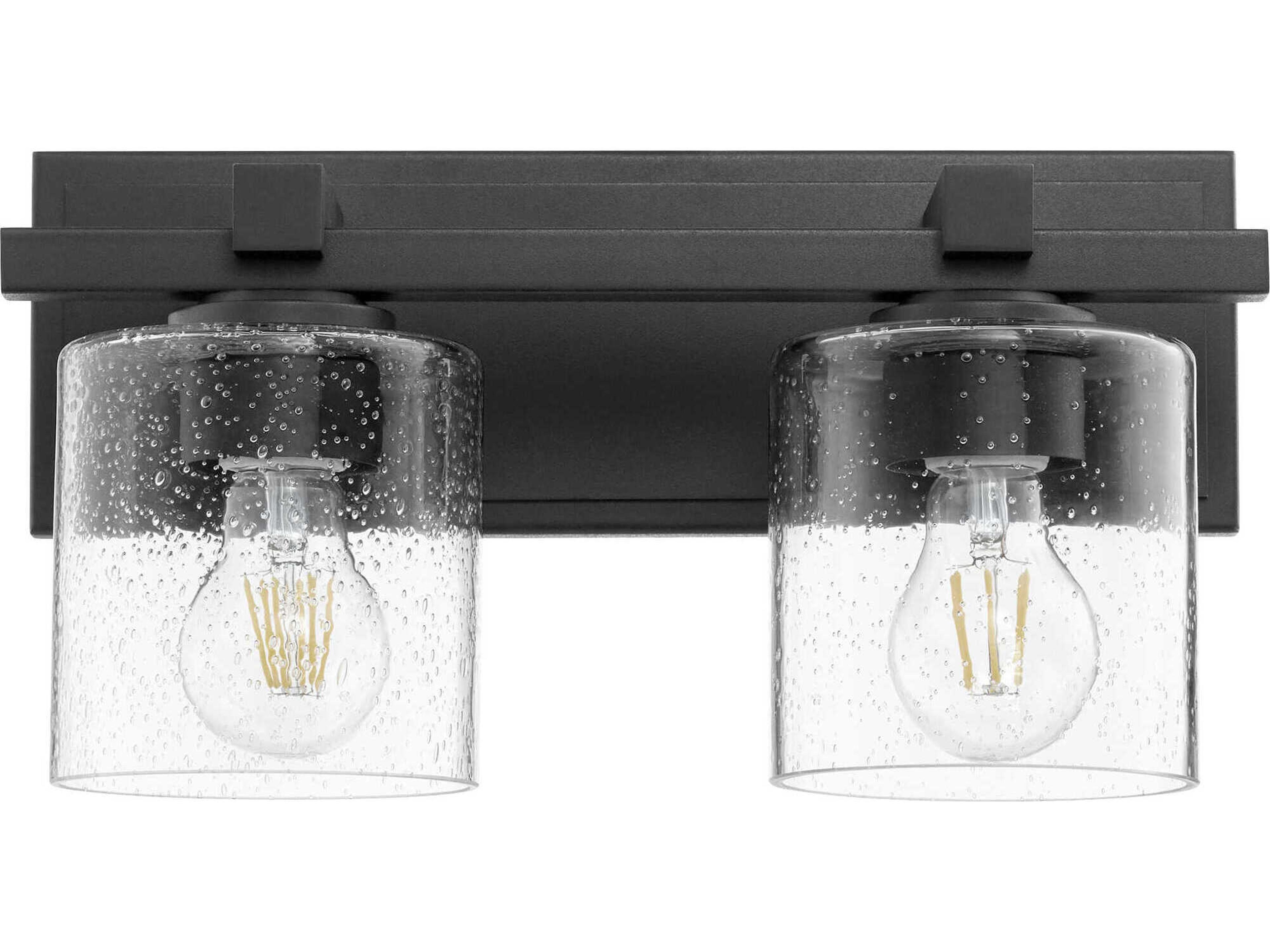 2-Light Noir Black Vanity Light