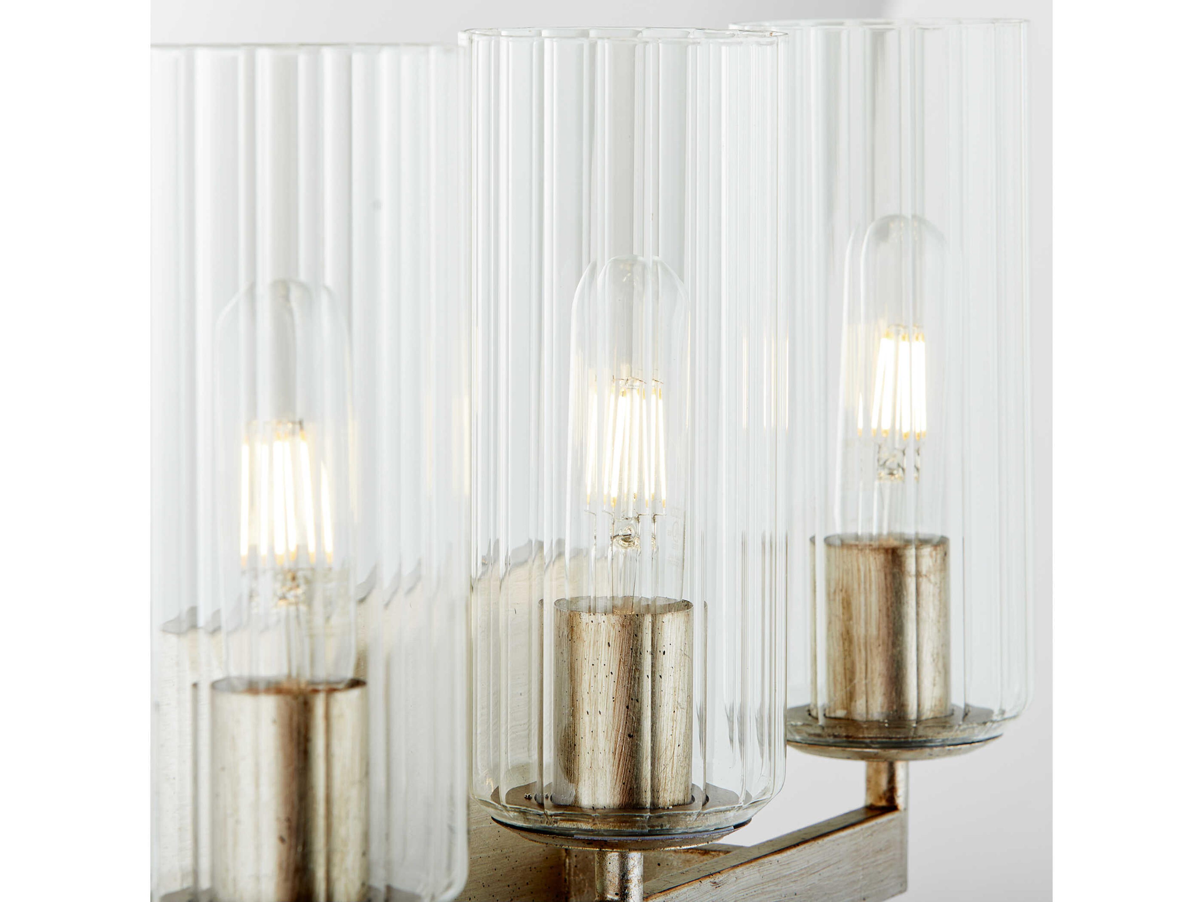 Quorum Merrick 3-Light Aged Silver Leaf Vanity Light