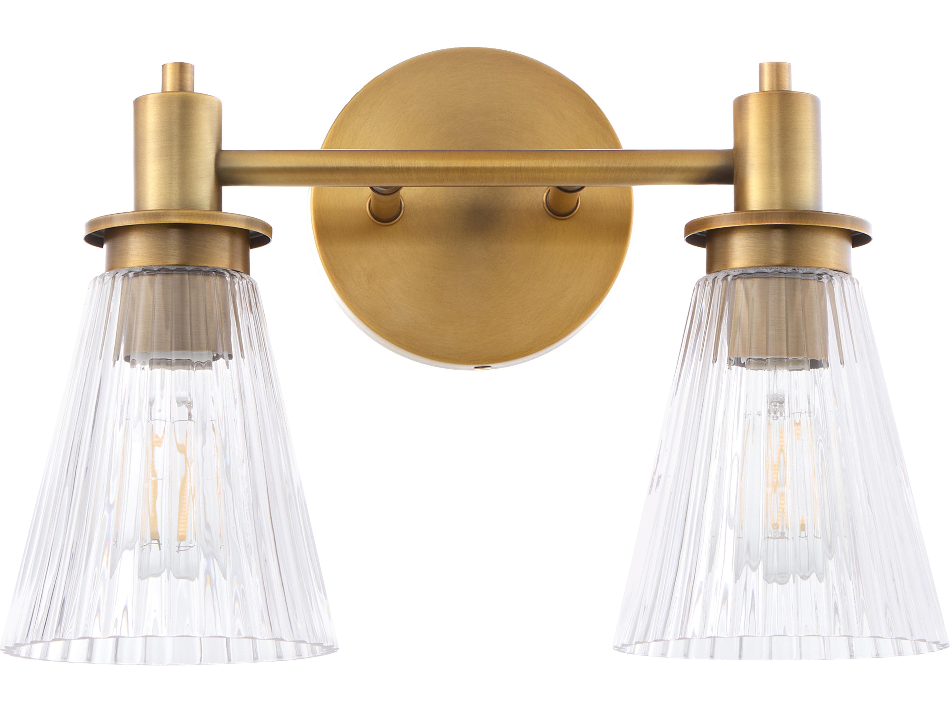 Lawton 2-Light Brushed Brass Vanity Light