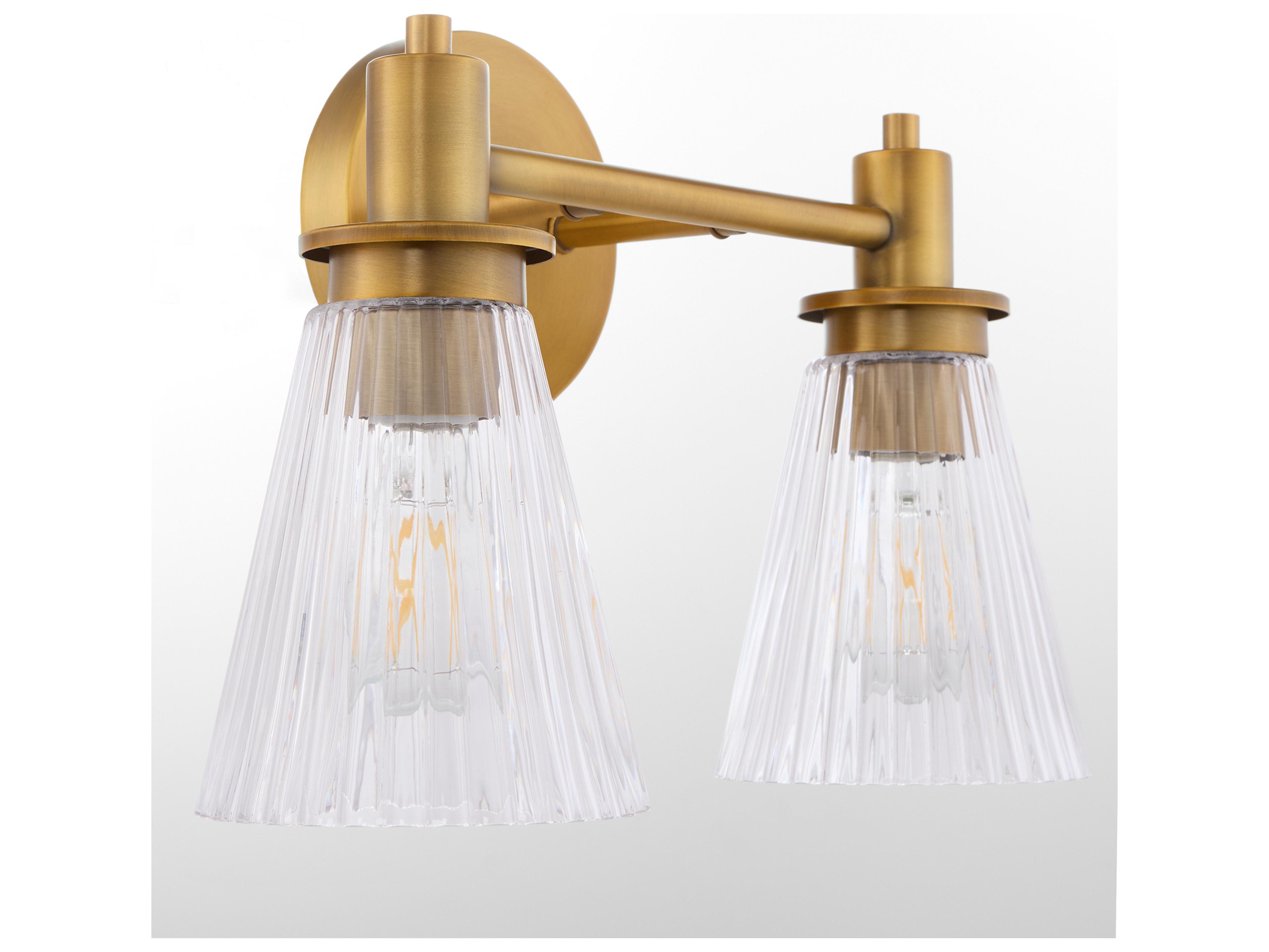 Quorum Lawton 2-Light Brushed Brass Vanity Light