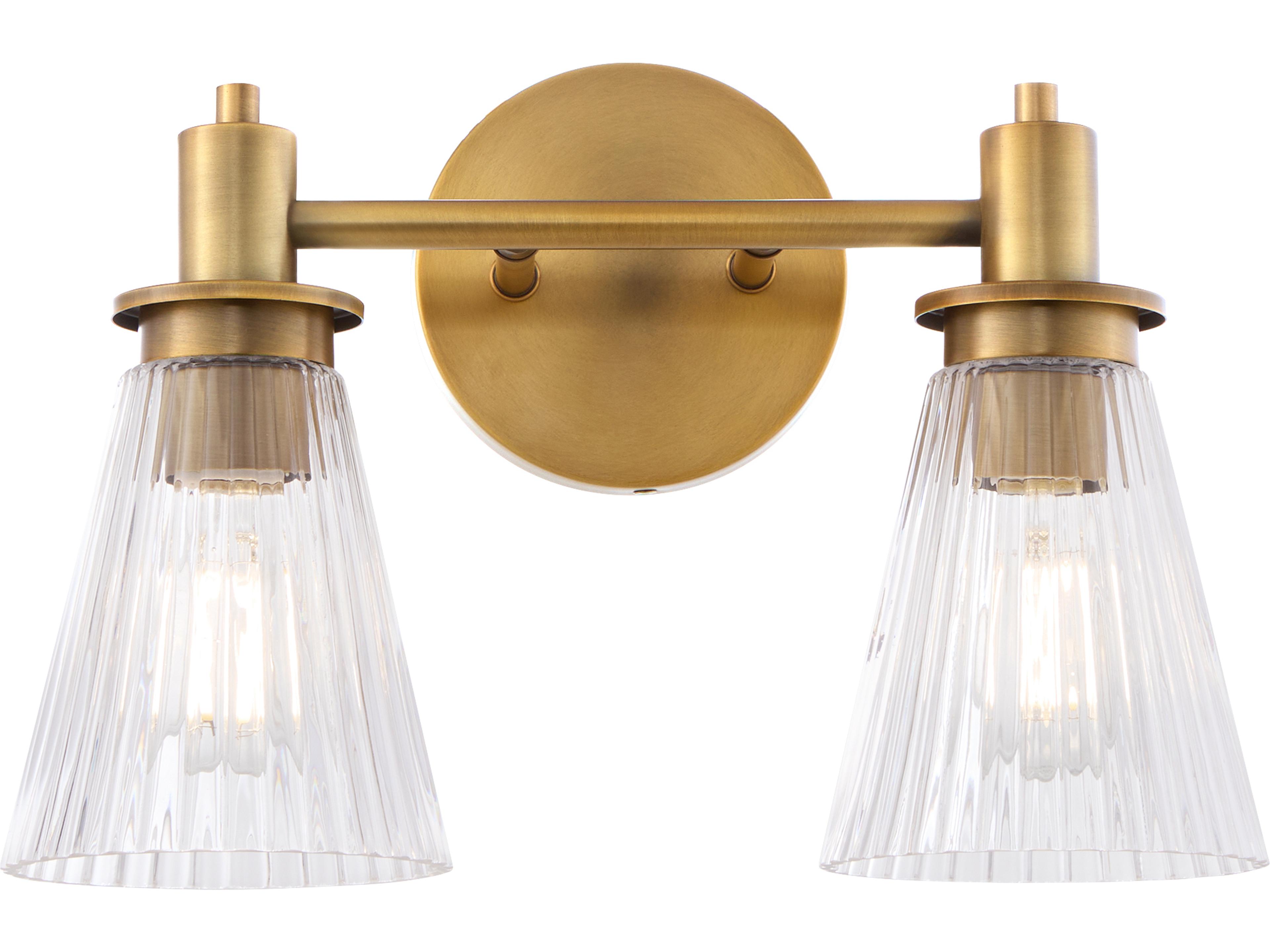 Quorum Lawton 2-Light Brushed Brass Vanity Light