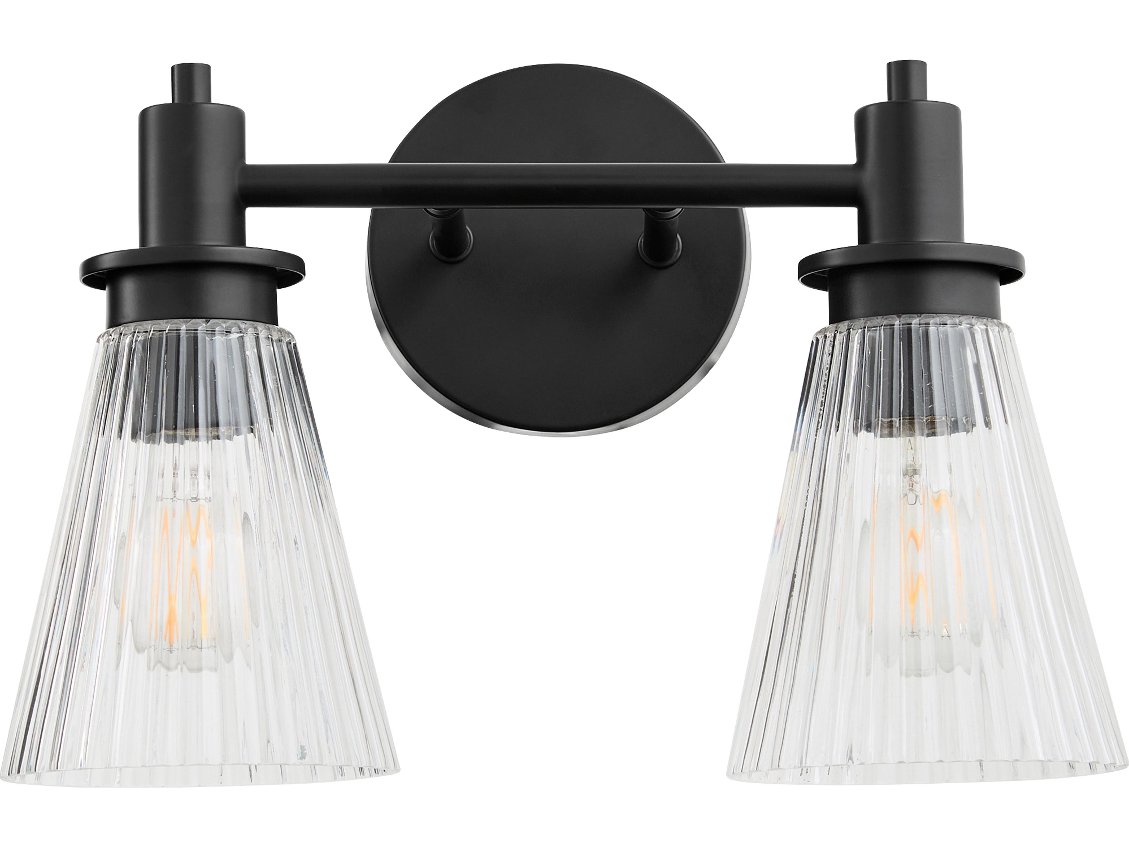 Lawton 2-Light Matte Black Vanity Light