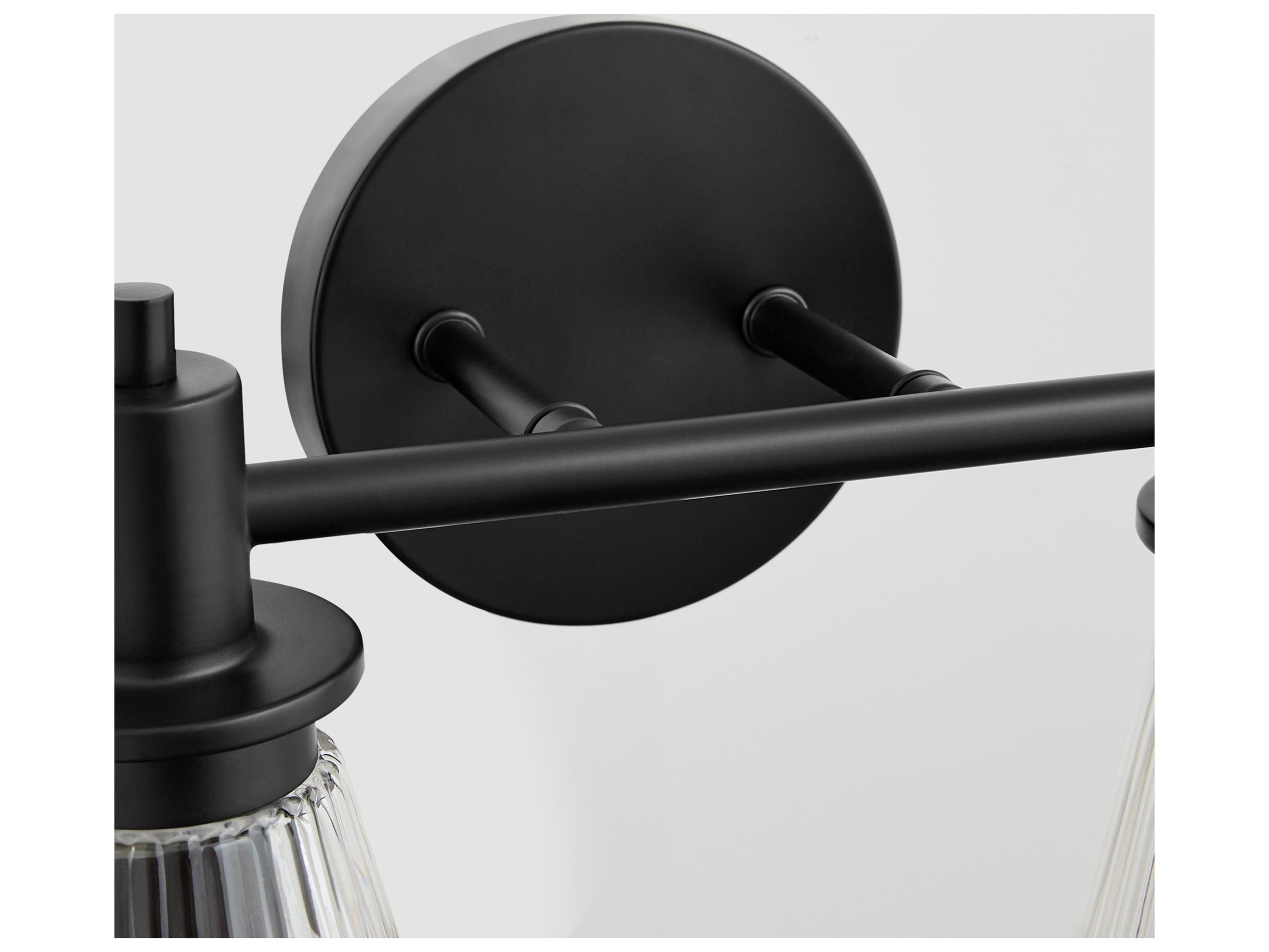 Quorum Lawton 2-Light Matte Black Vanity Light