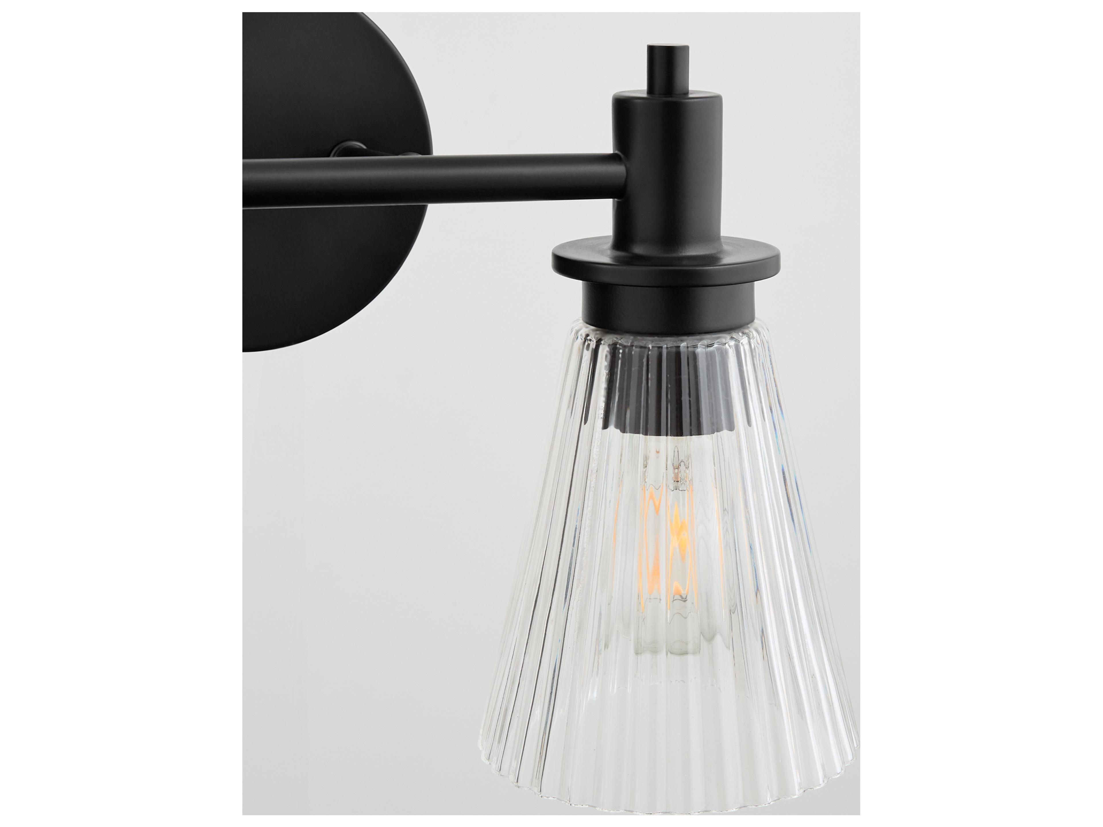 Quorum Lawton 2-Light Matte Black Vanity Light