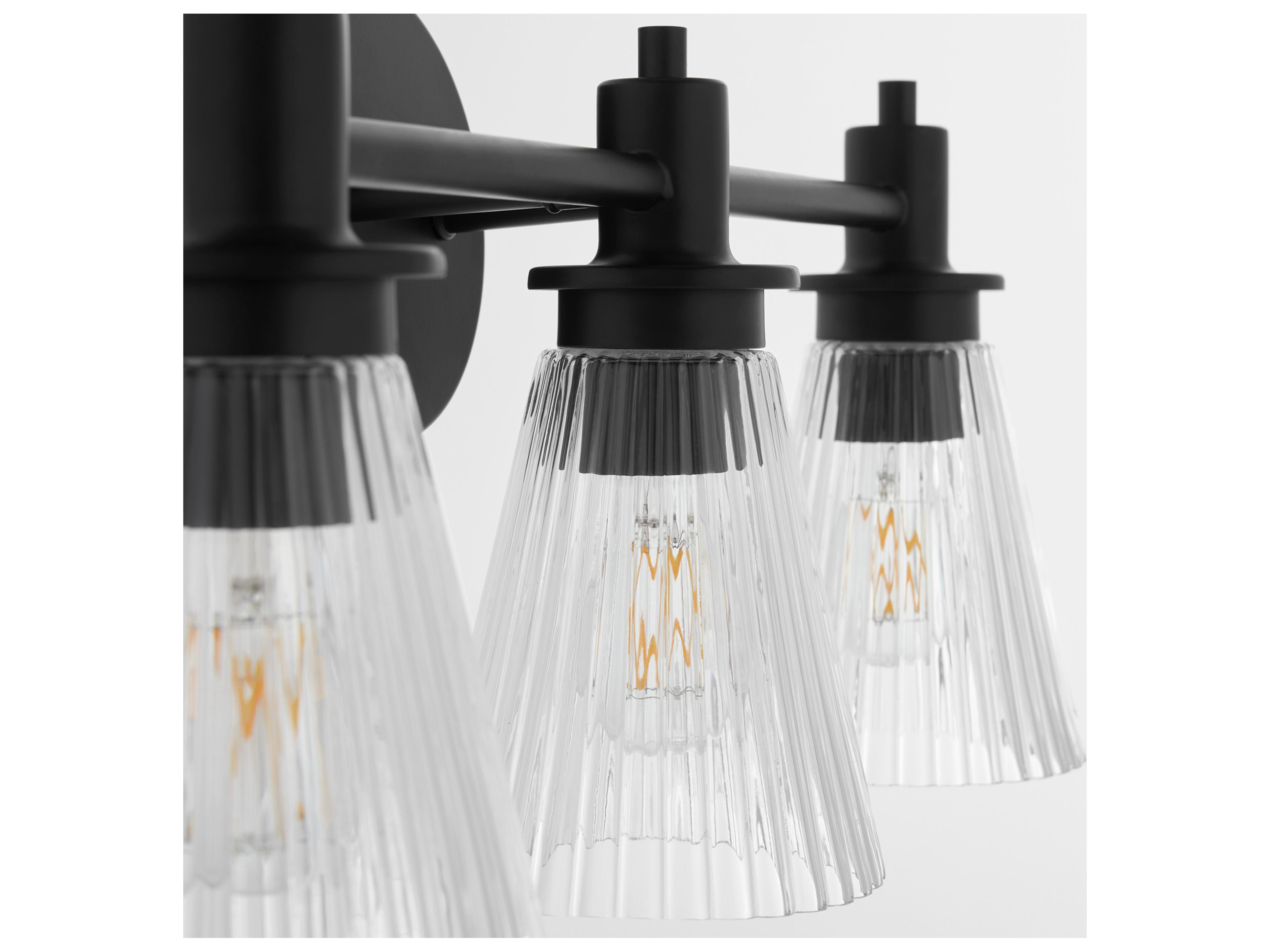 Quorum Lawton 3-Light Matte Black Vanity Light