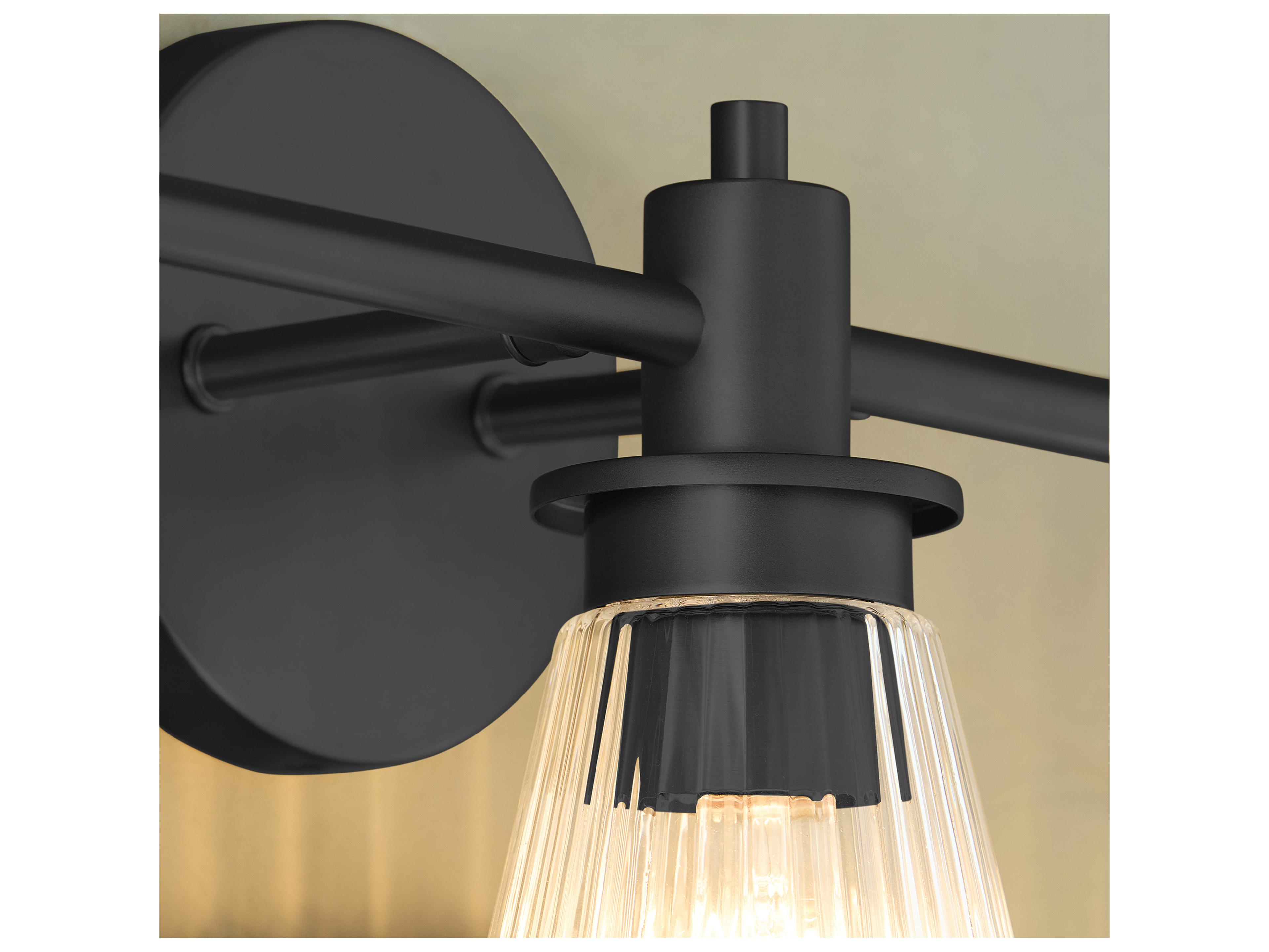 Quorum Lawton 3-Light Matte Black Vanity Light