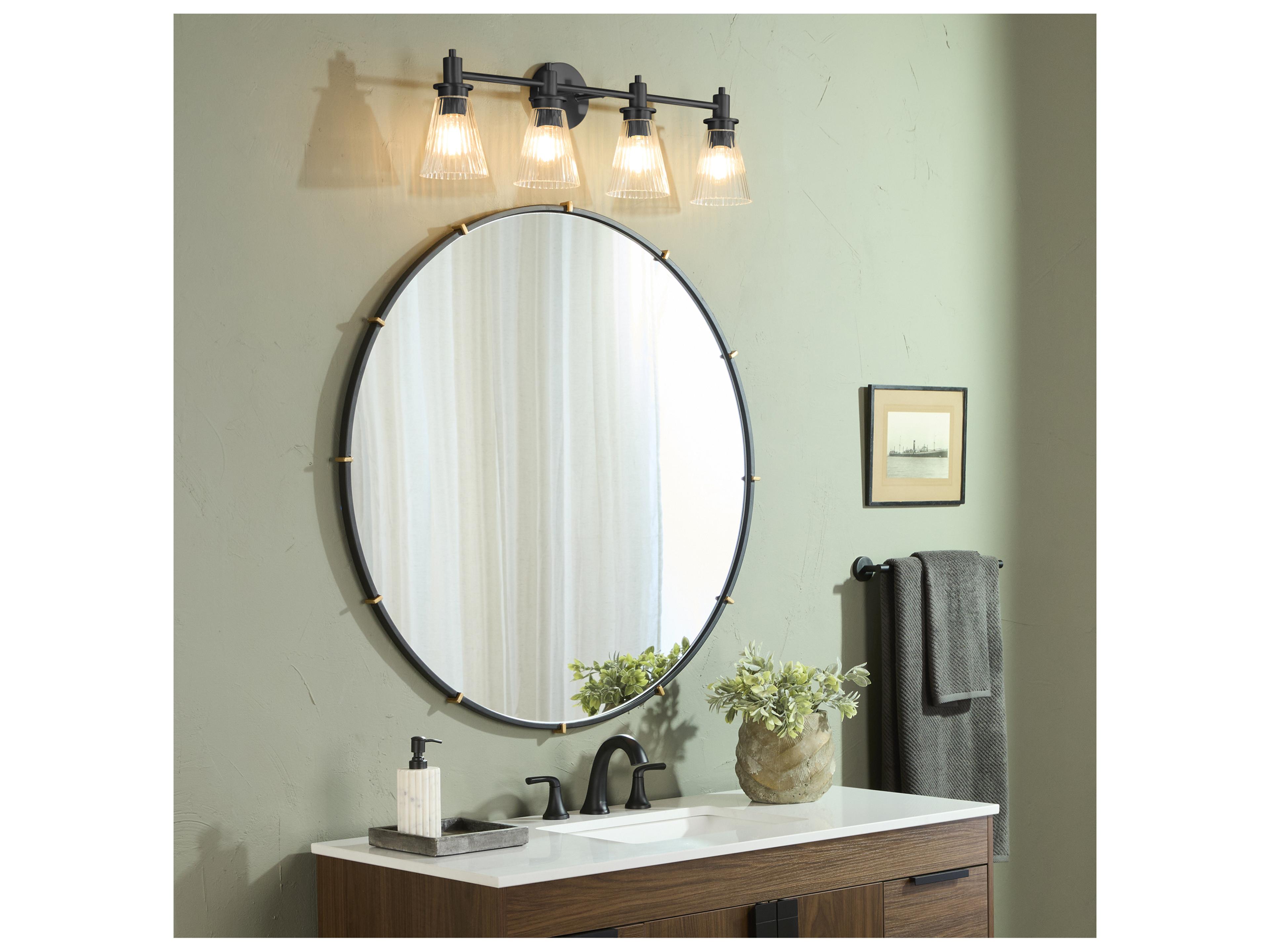 Quorum Lawton 4-Light Matte Black Vanity Light