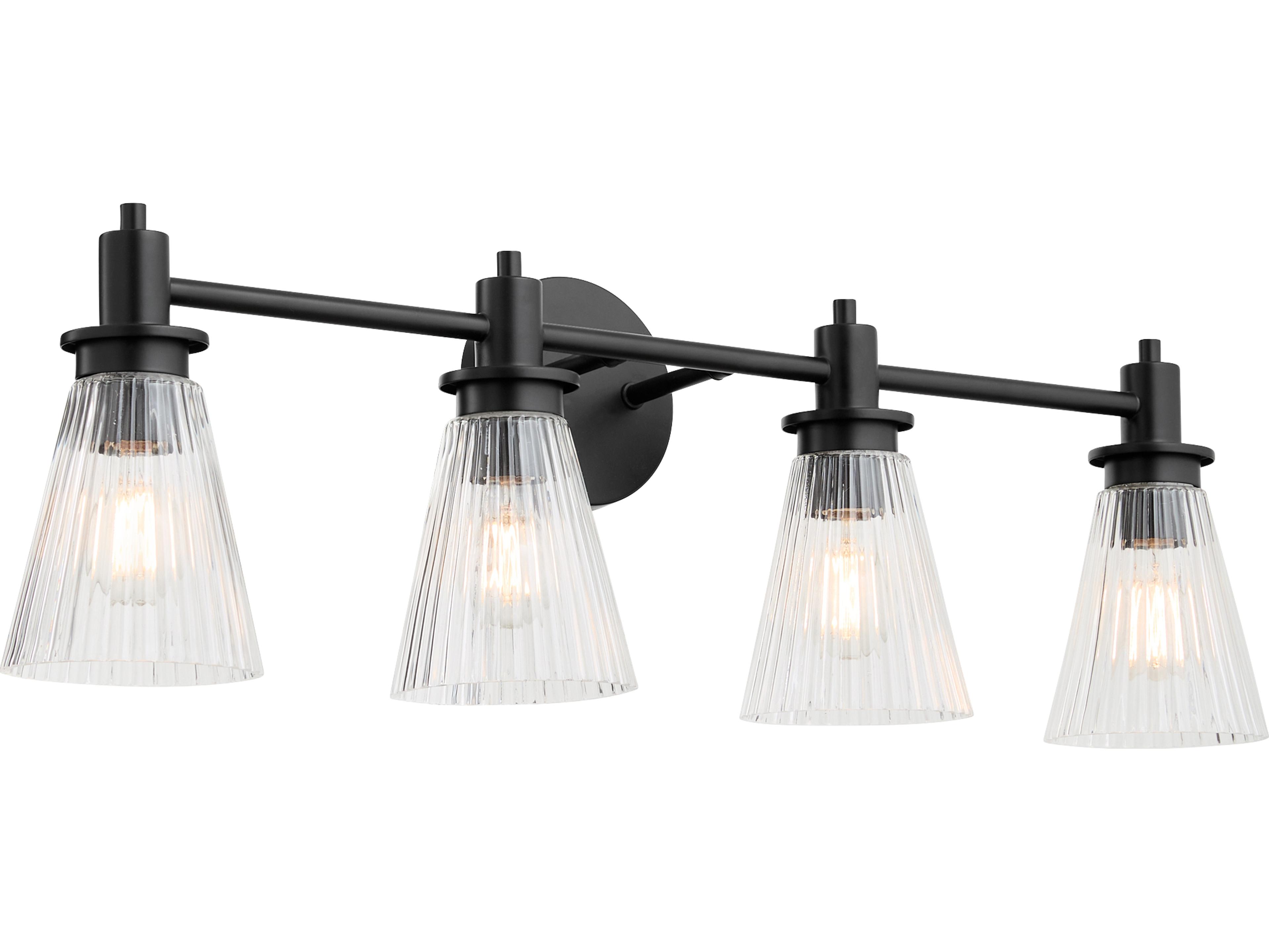 Quorum Lawton 4-Light Matte Black Vanity Light