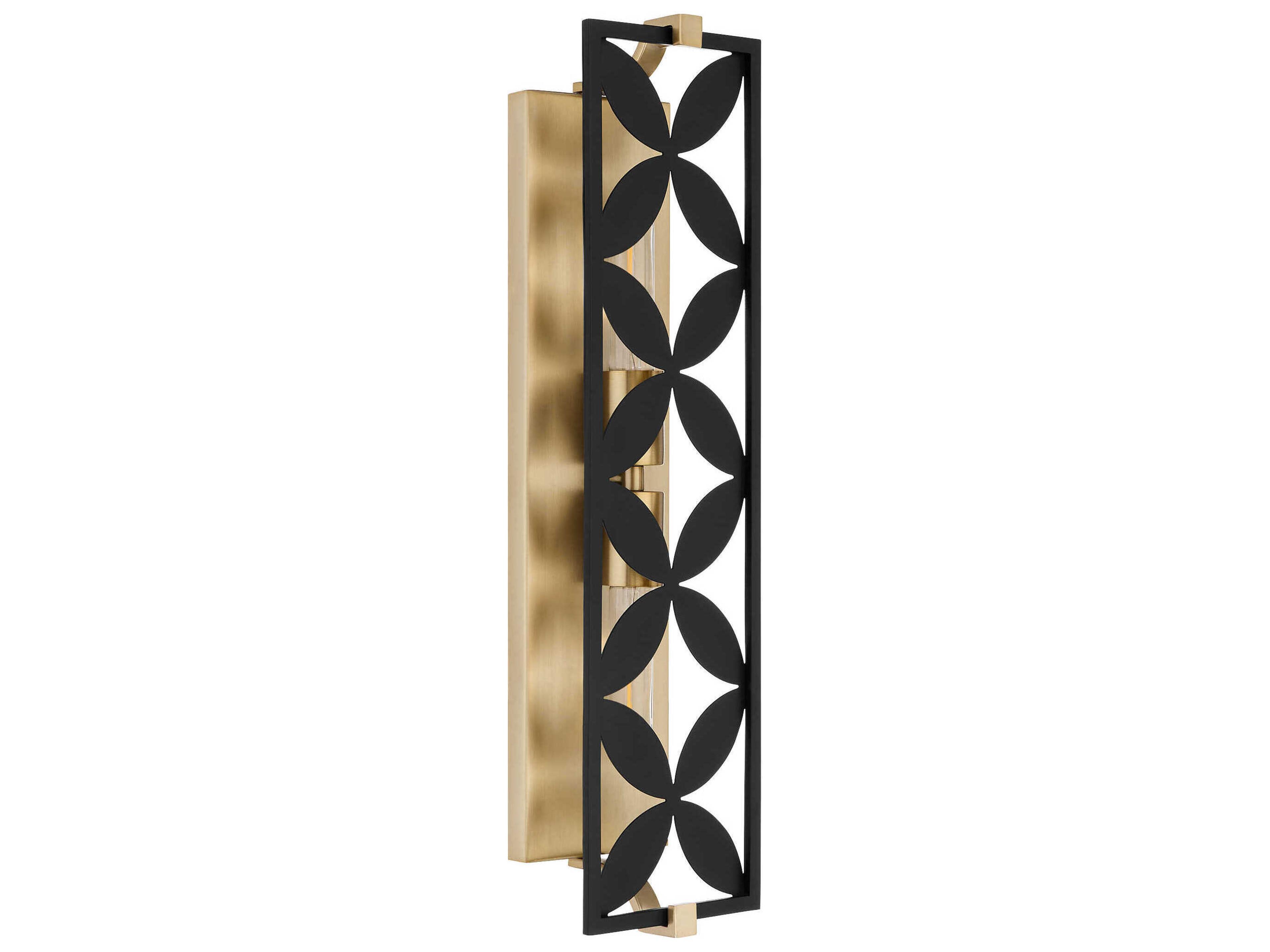 Mariposa 2-Light Matte Black Aged Brass Vanity Light