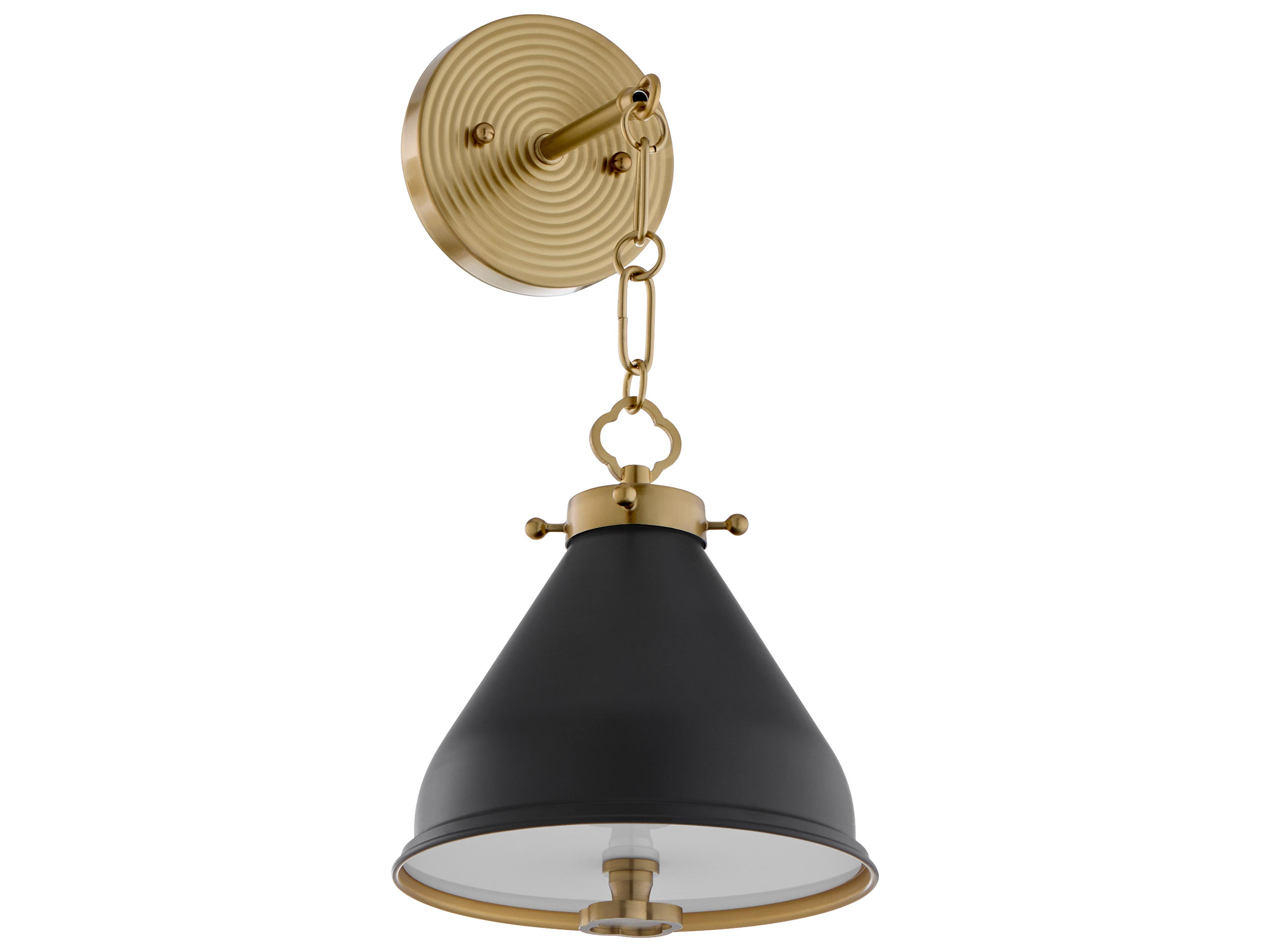 Bonnel 1-Light Matte Black Aged Brass Wall Sconce