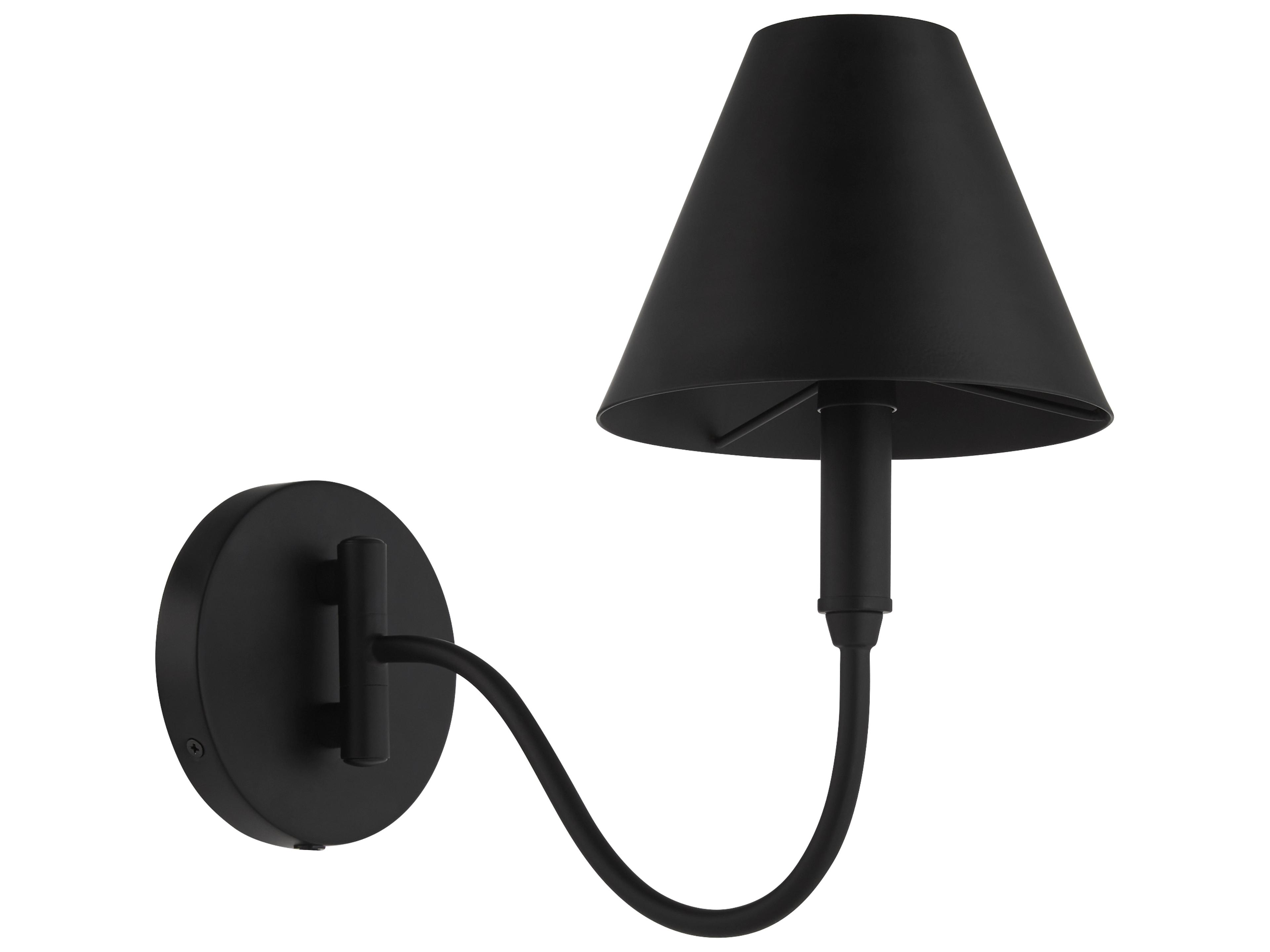 Waltz 1-Light Matte Black Swing Wall Sconce