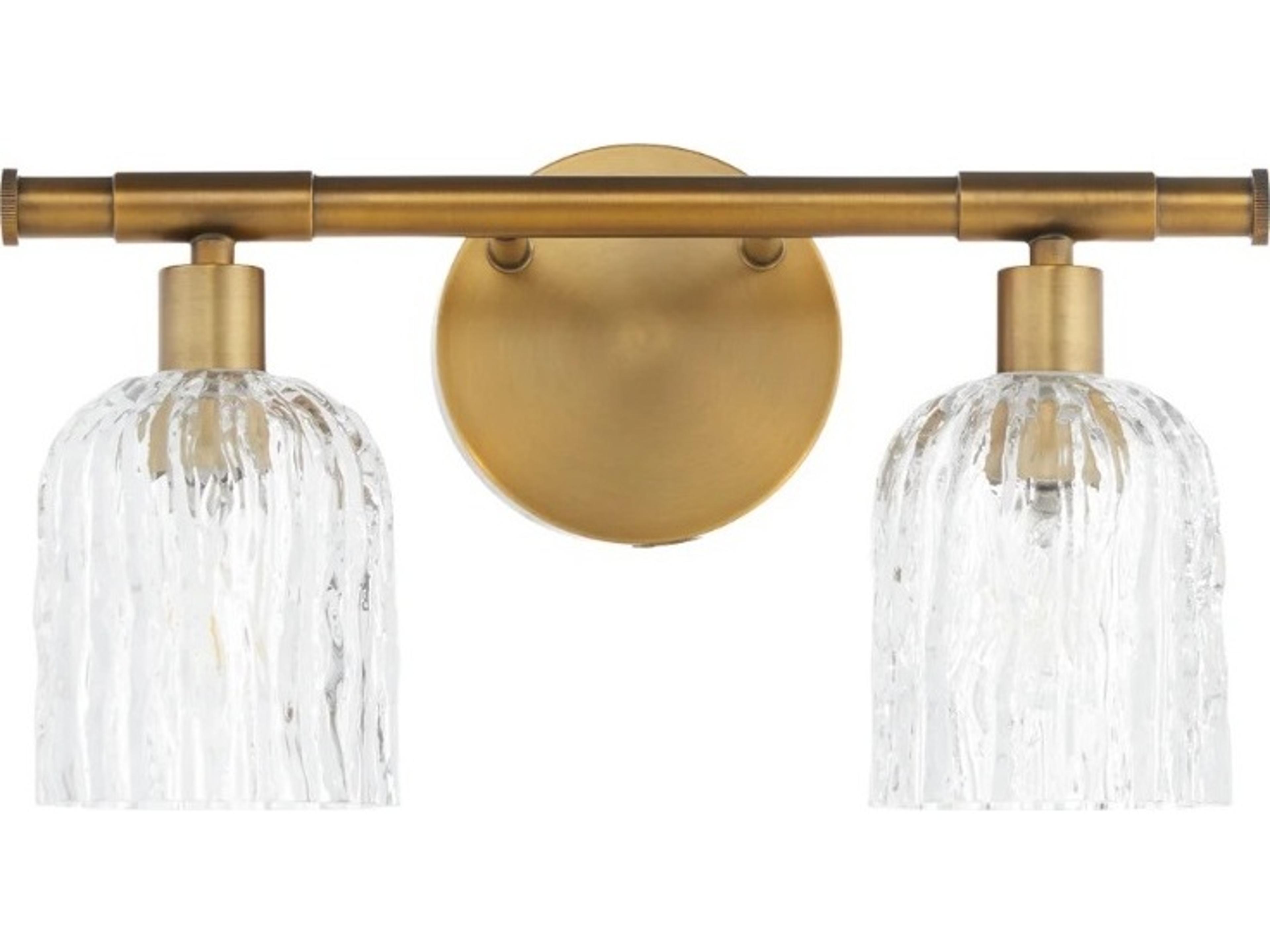 Meriam 2-Light Brushed Brass Vanity Light