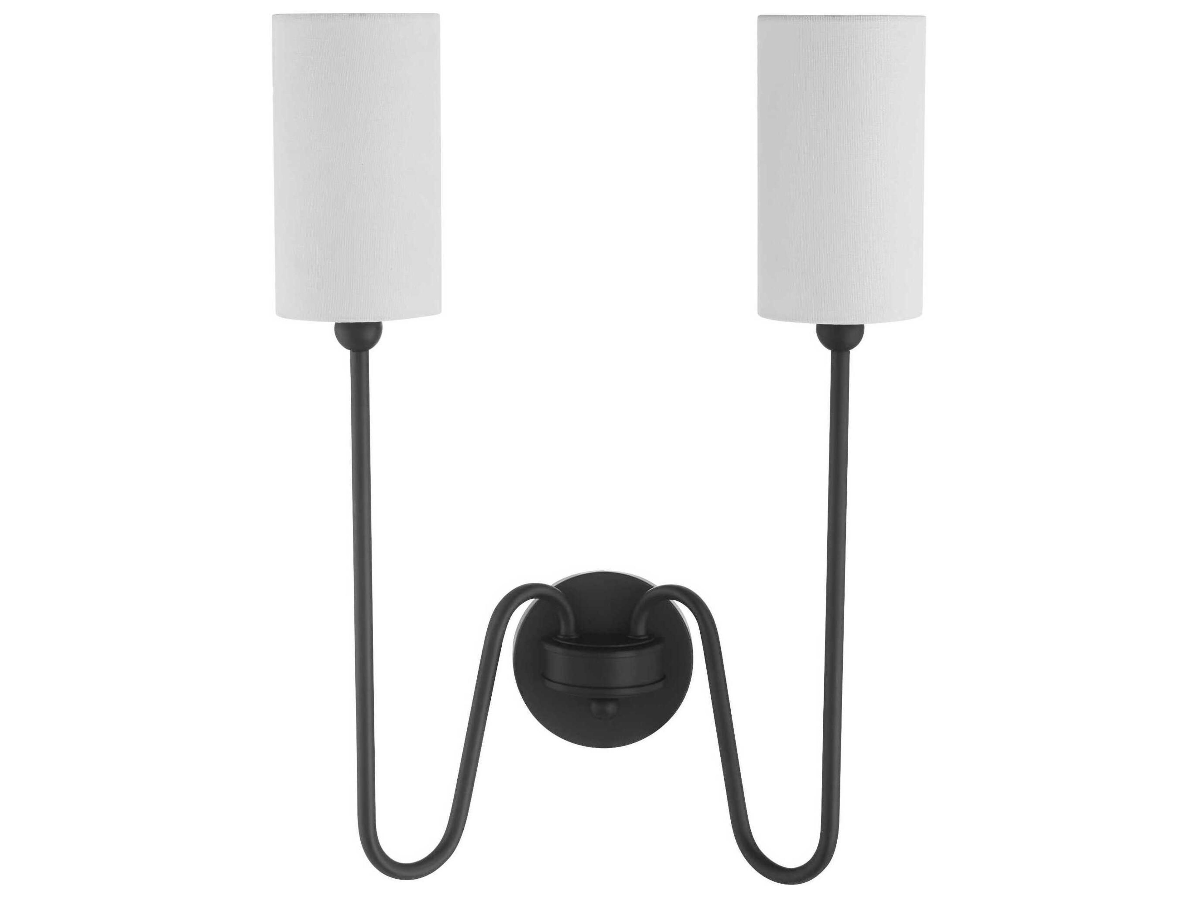 Charlotte 2-Light Matte Black Vanity Light