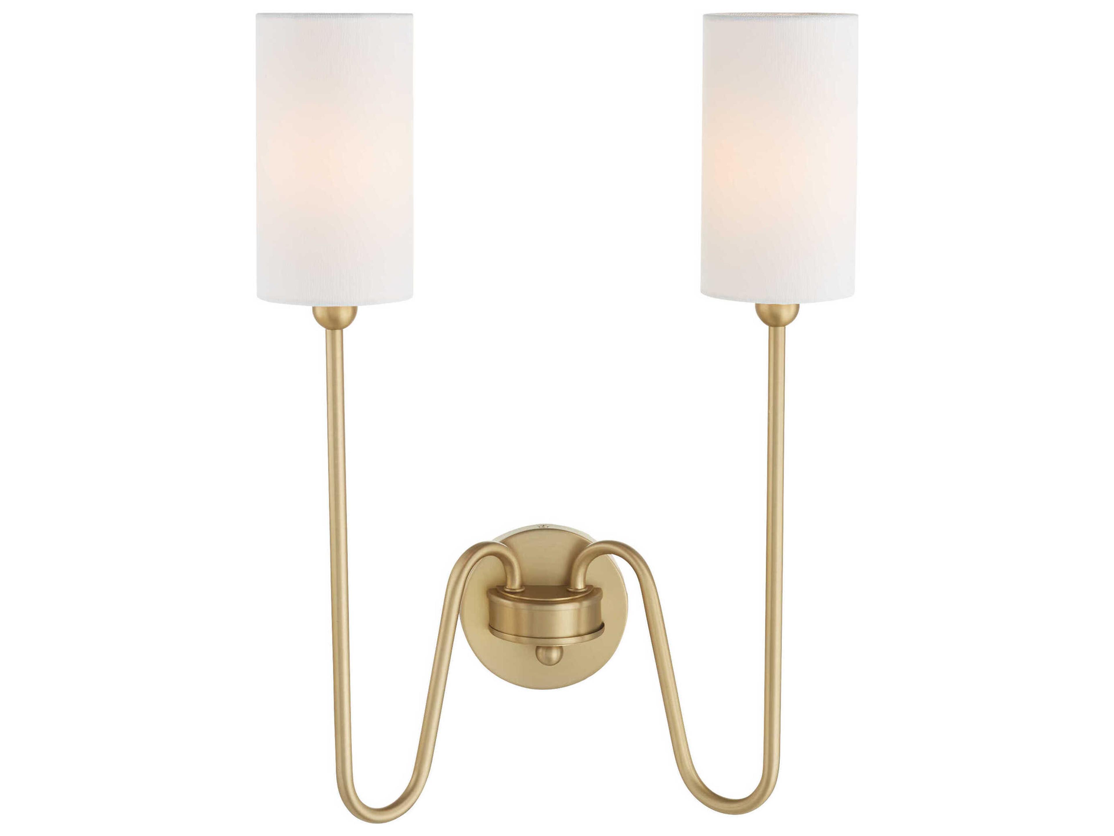 Quorum Charlotte 2-Light Aged Brass Vanity Light