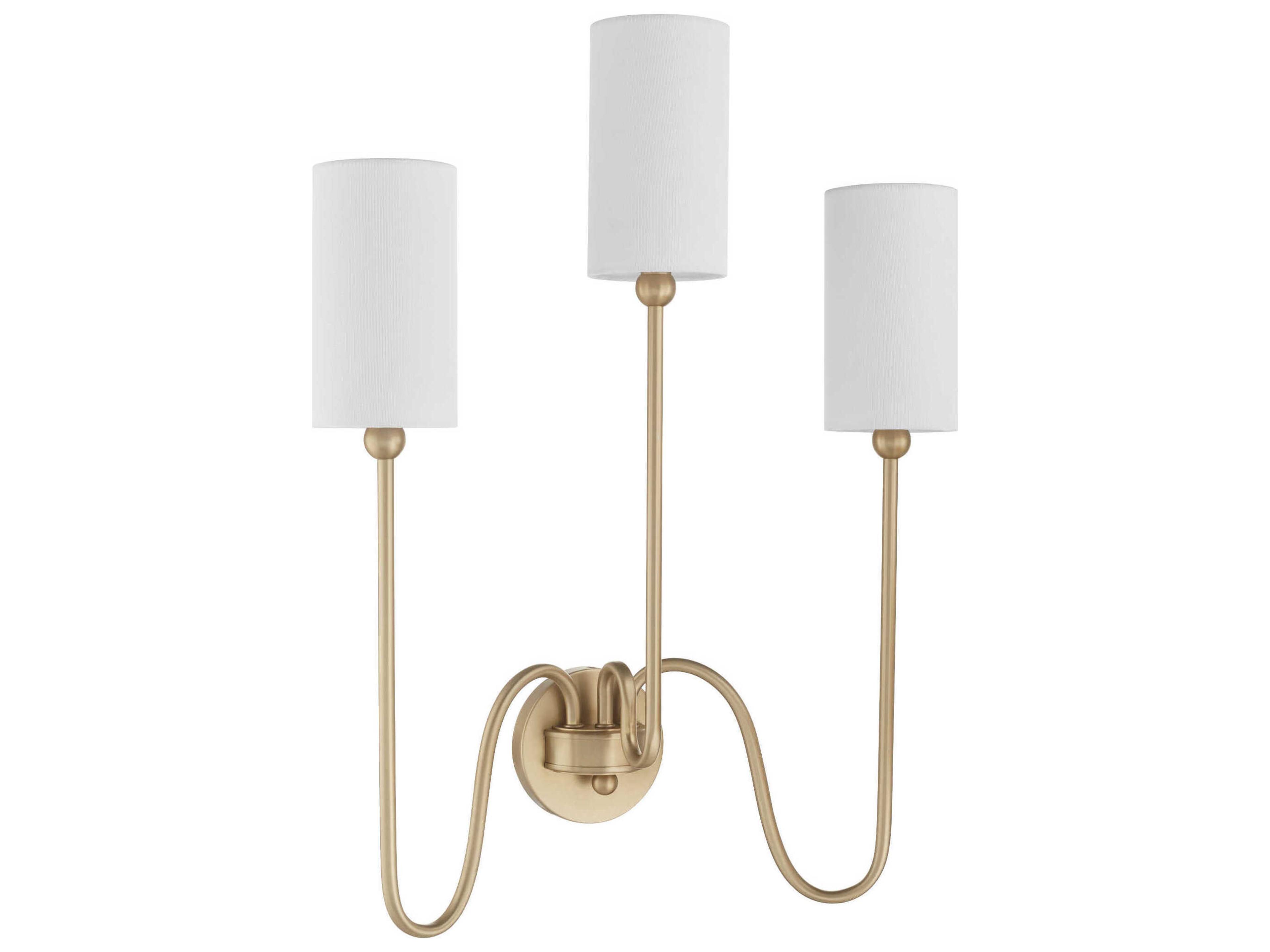Charlotte 3-Light Aged Brass Vanity Light