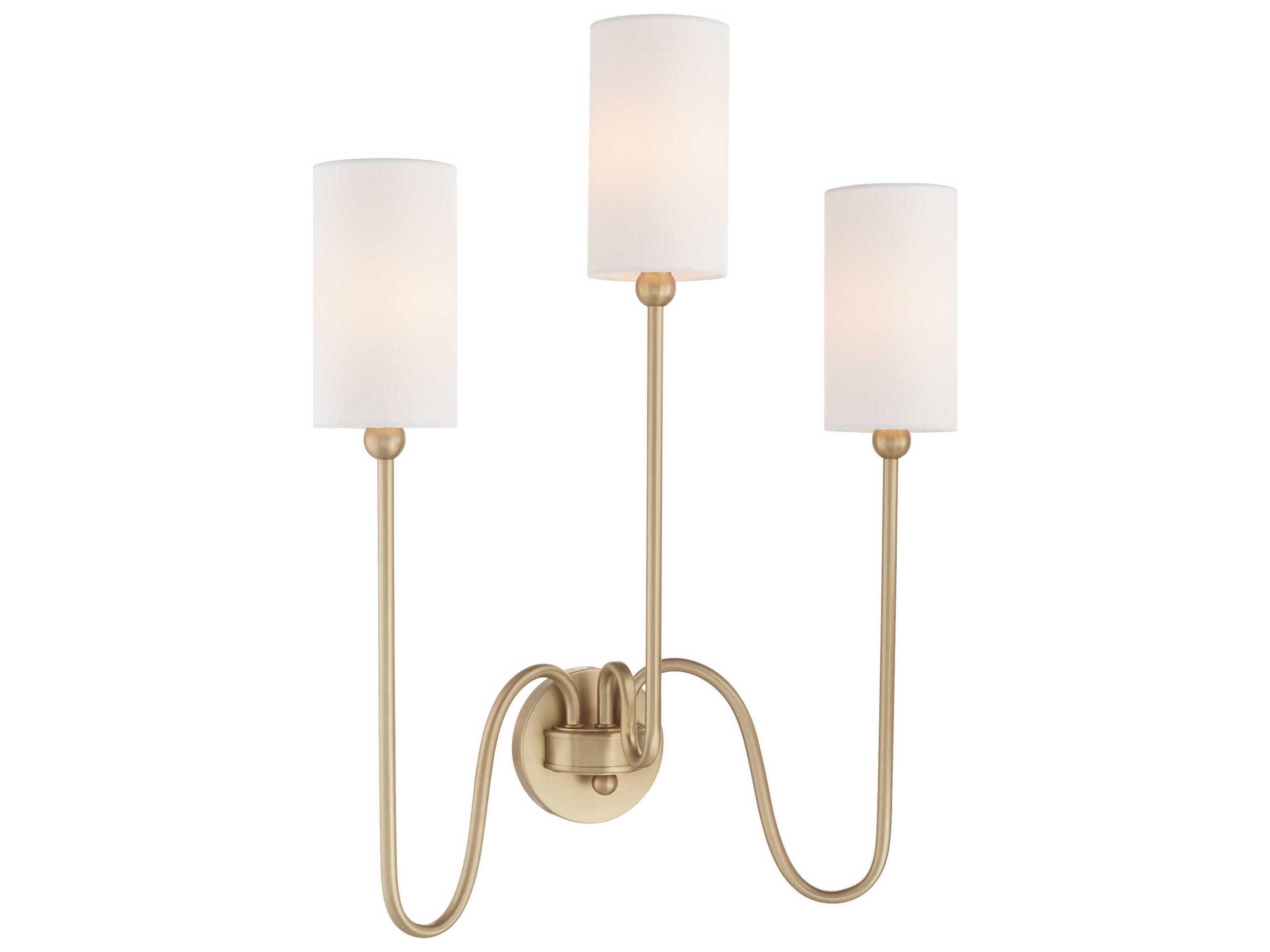 Quorum Charlotte 3-Light Aged Brass Vanity Light