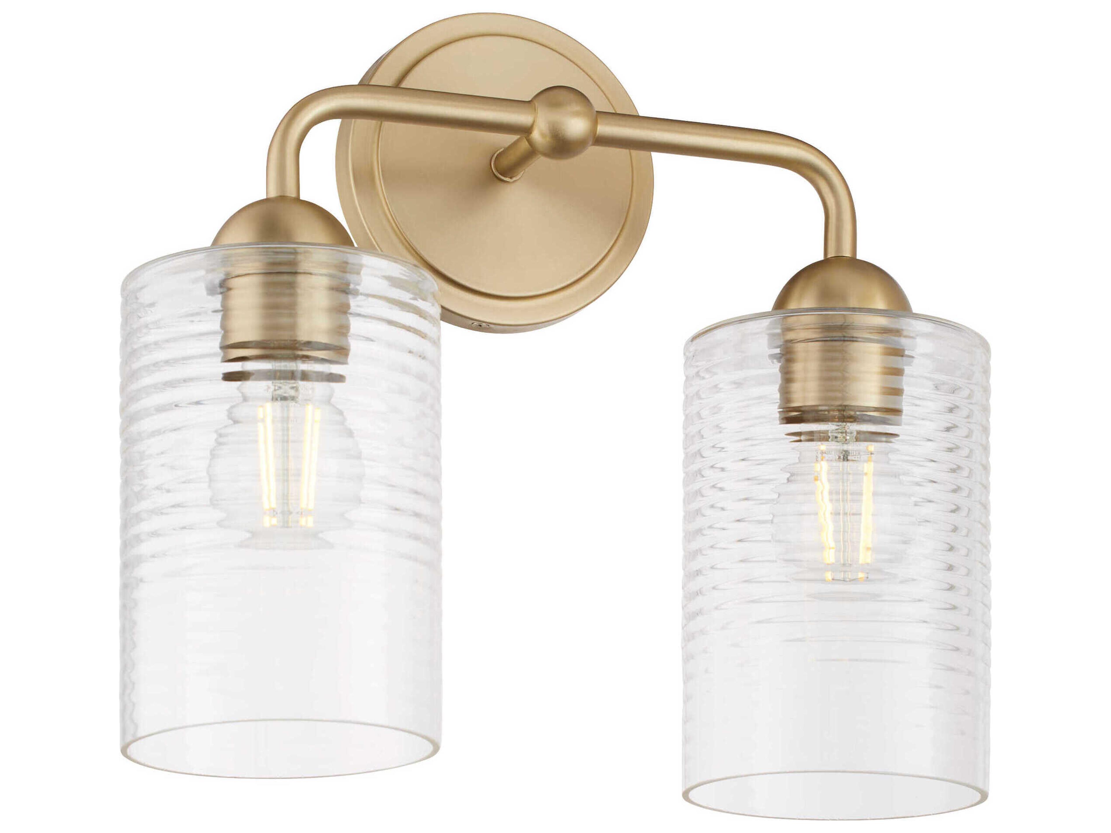 Charlotte 2-Light Aged Brass Vanity Light