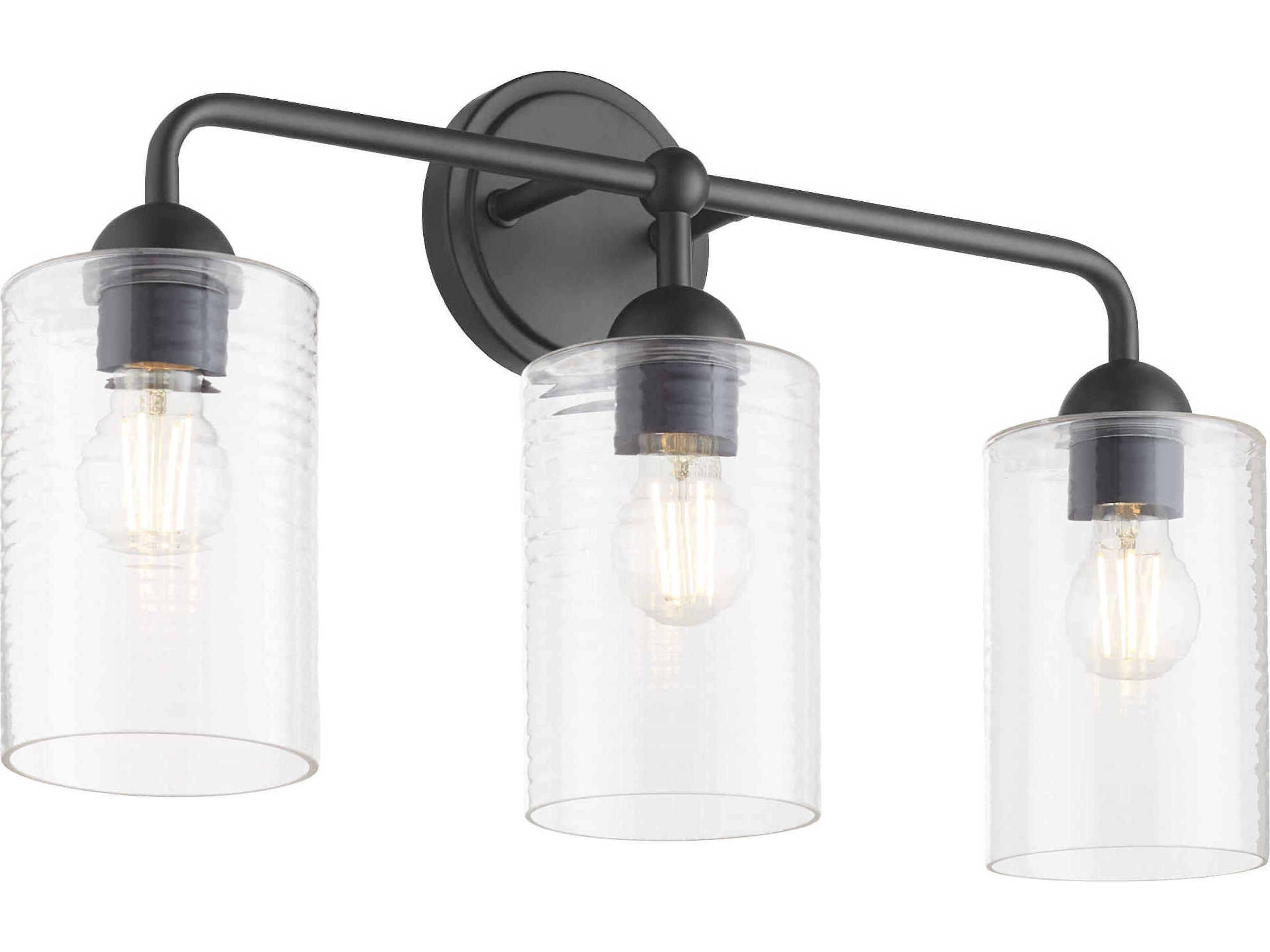 Charlotte 3-Light Matte Black Vanity Light