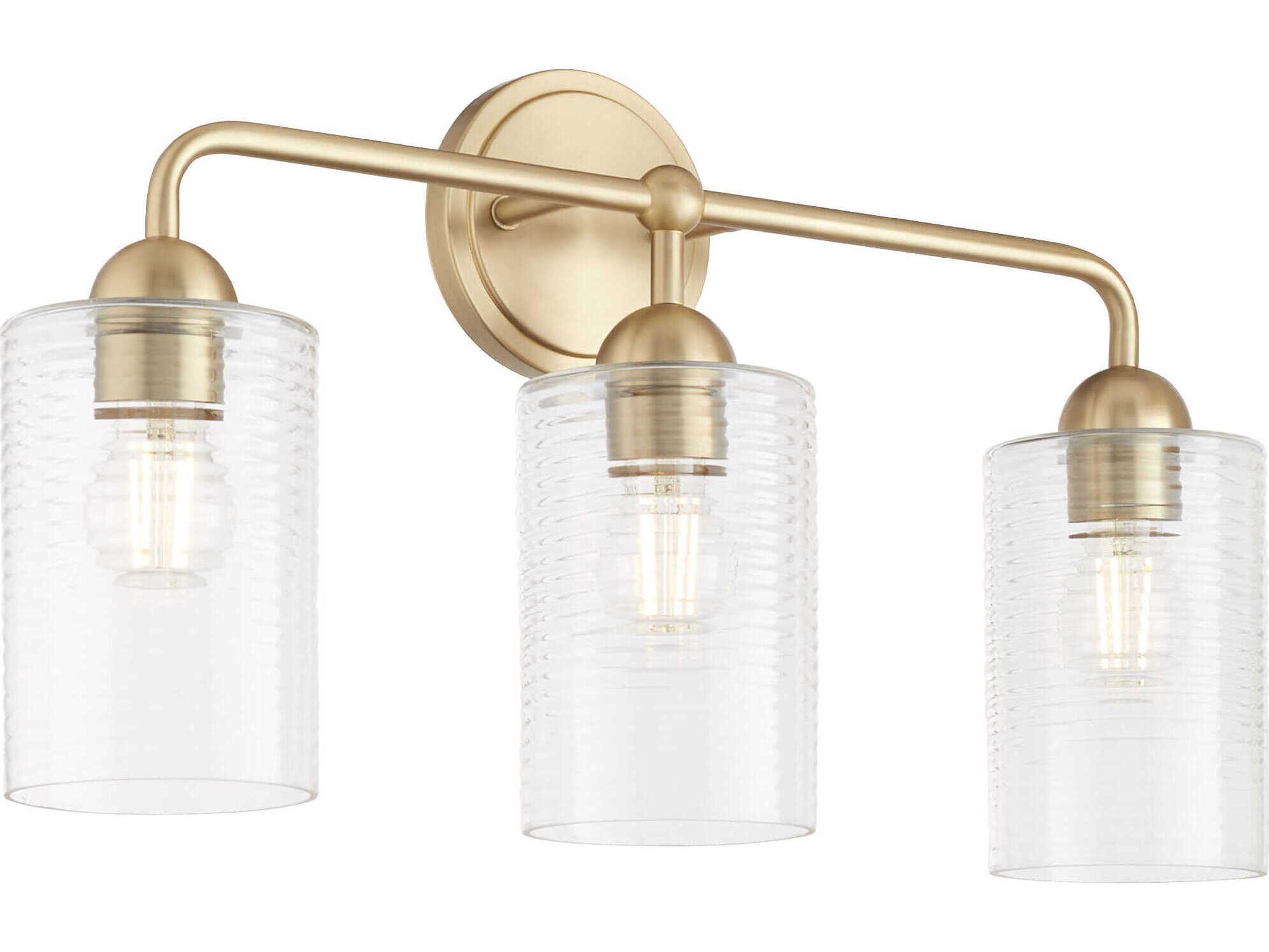 Charlotte 3-Light Aged Brass Vanity Light