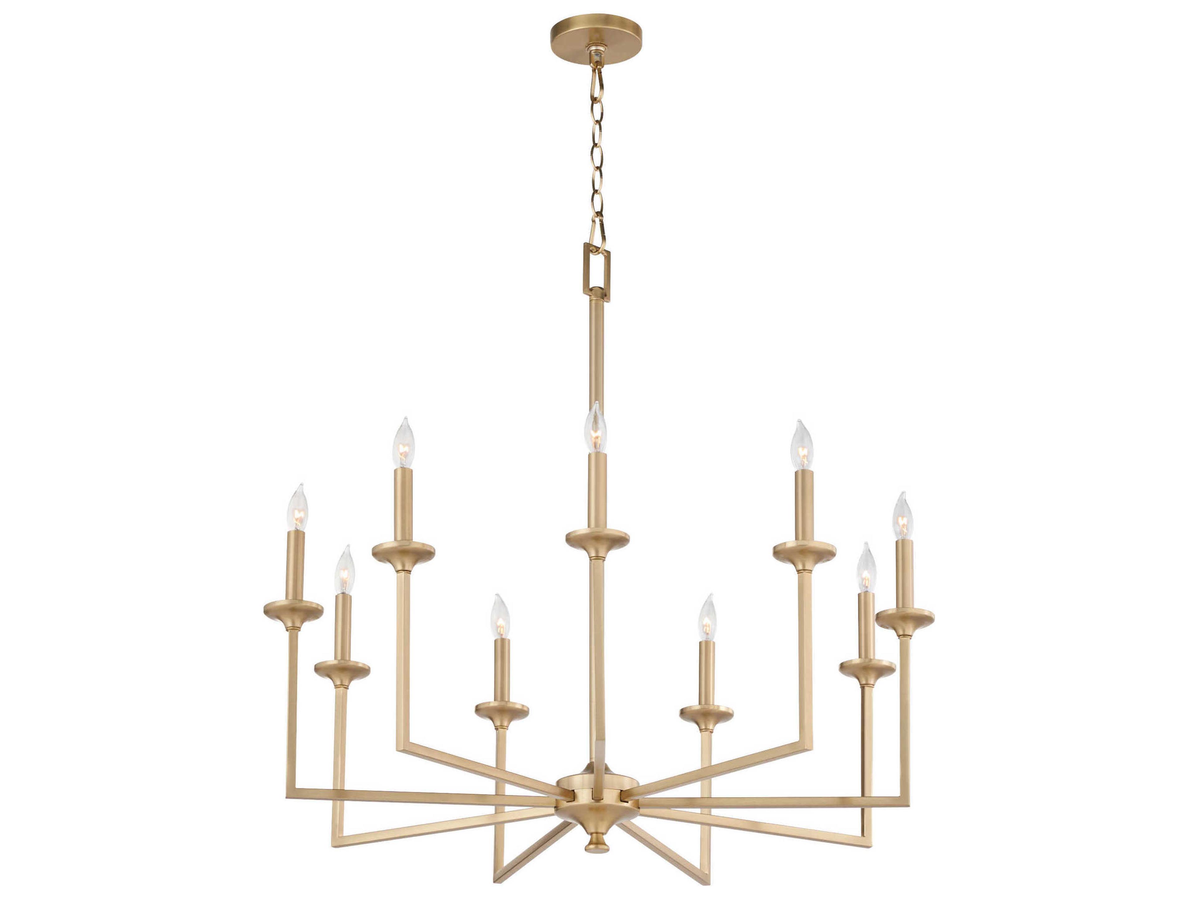 Quorum Eldorado 9-Light Aged Brass Candelabra Chandelier