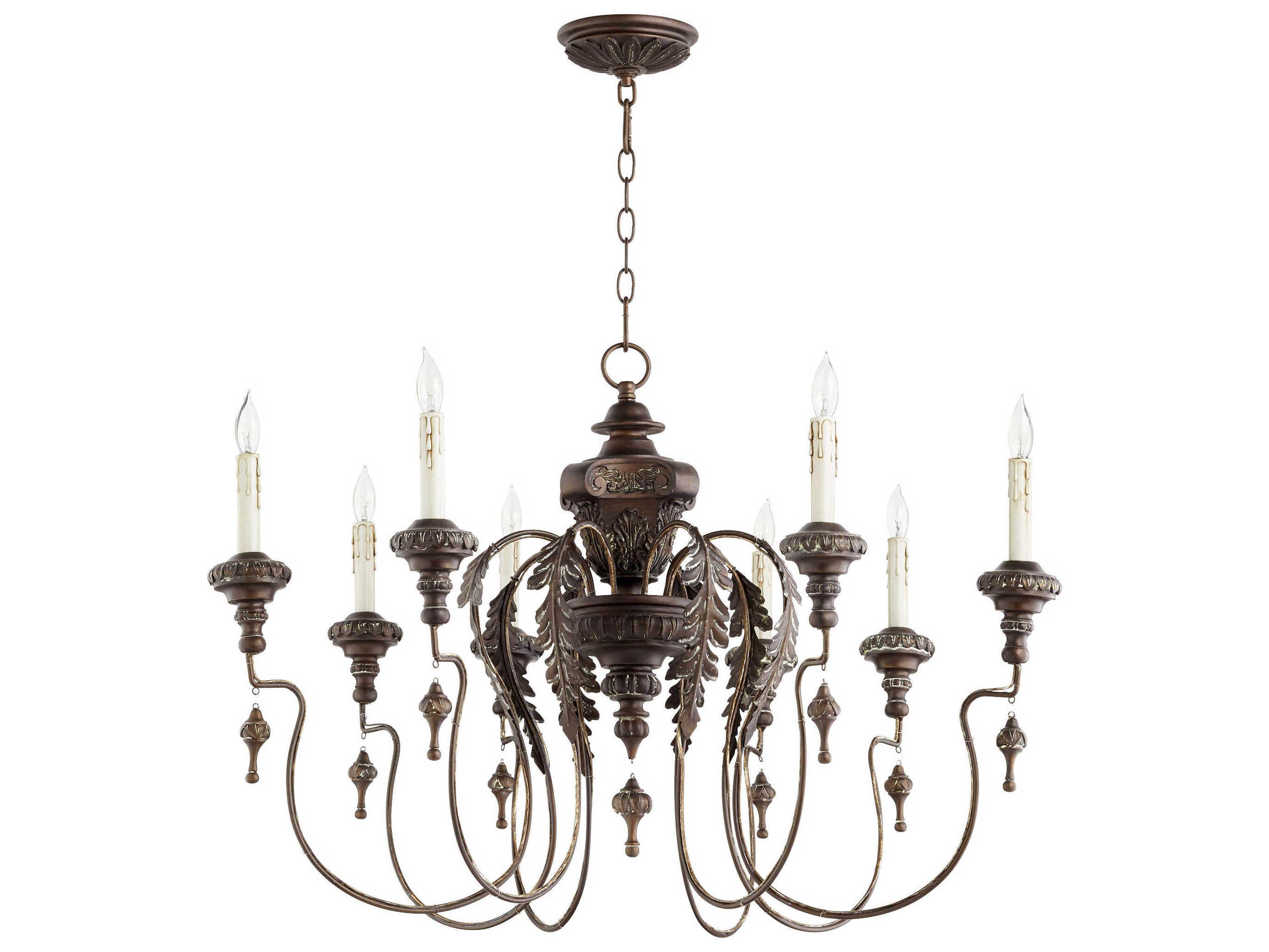 Salento 8-Light Vintage Copper Brown Candelabra Chandelier