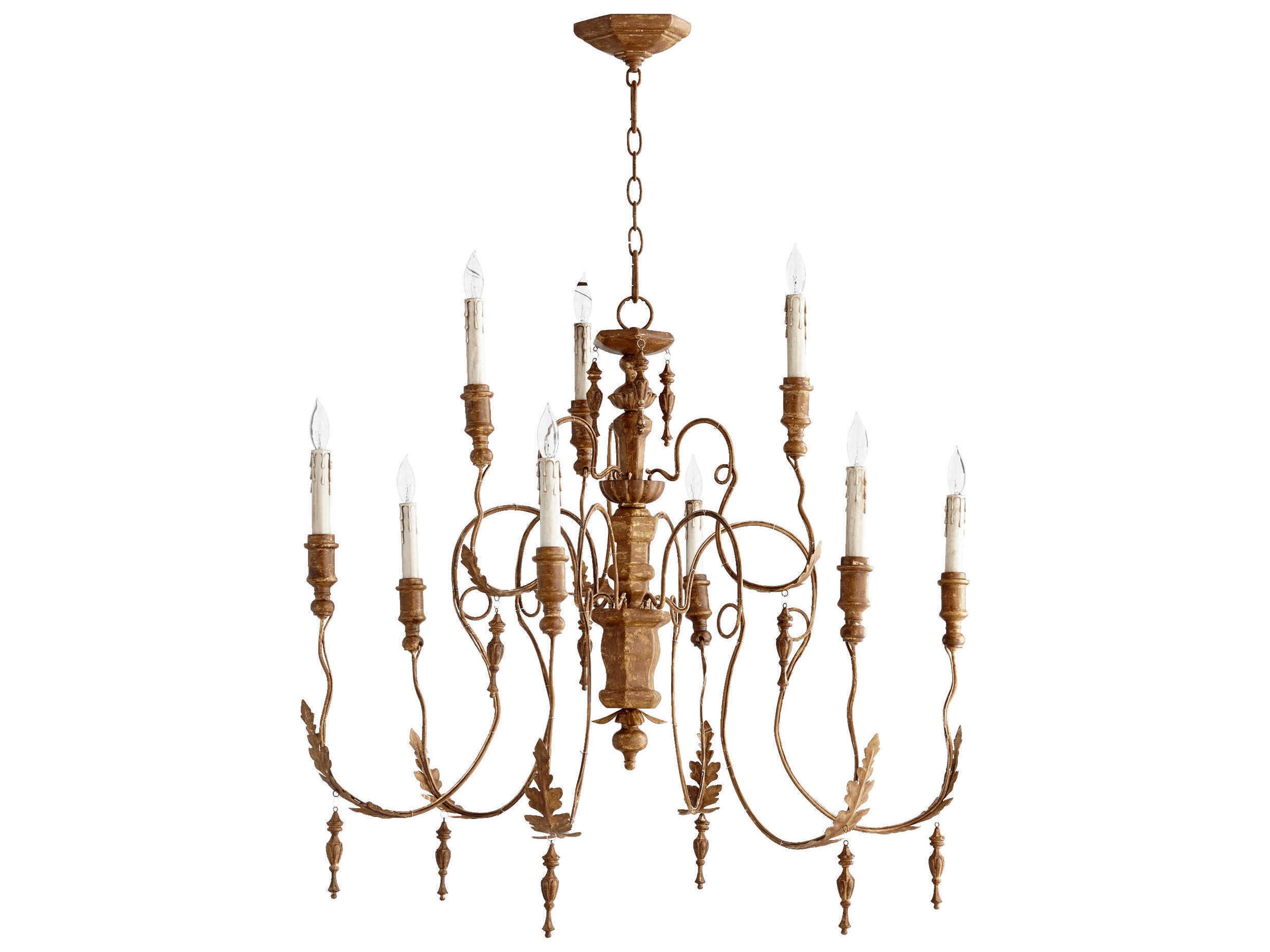 Salento 9-Light French Umber Brown Candelabra Chandelier