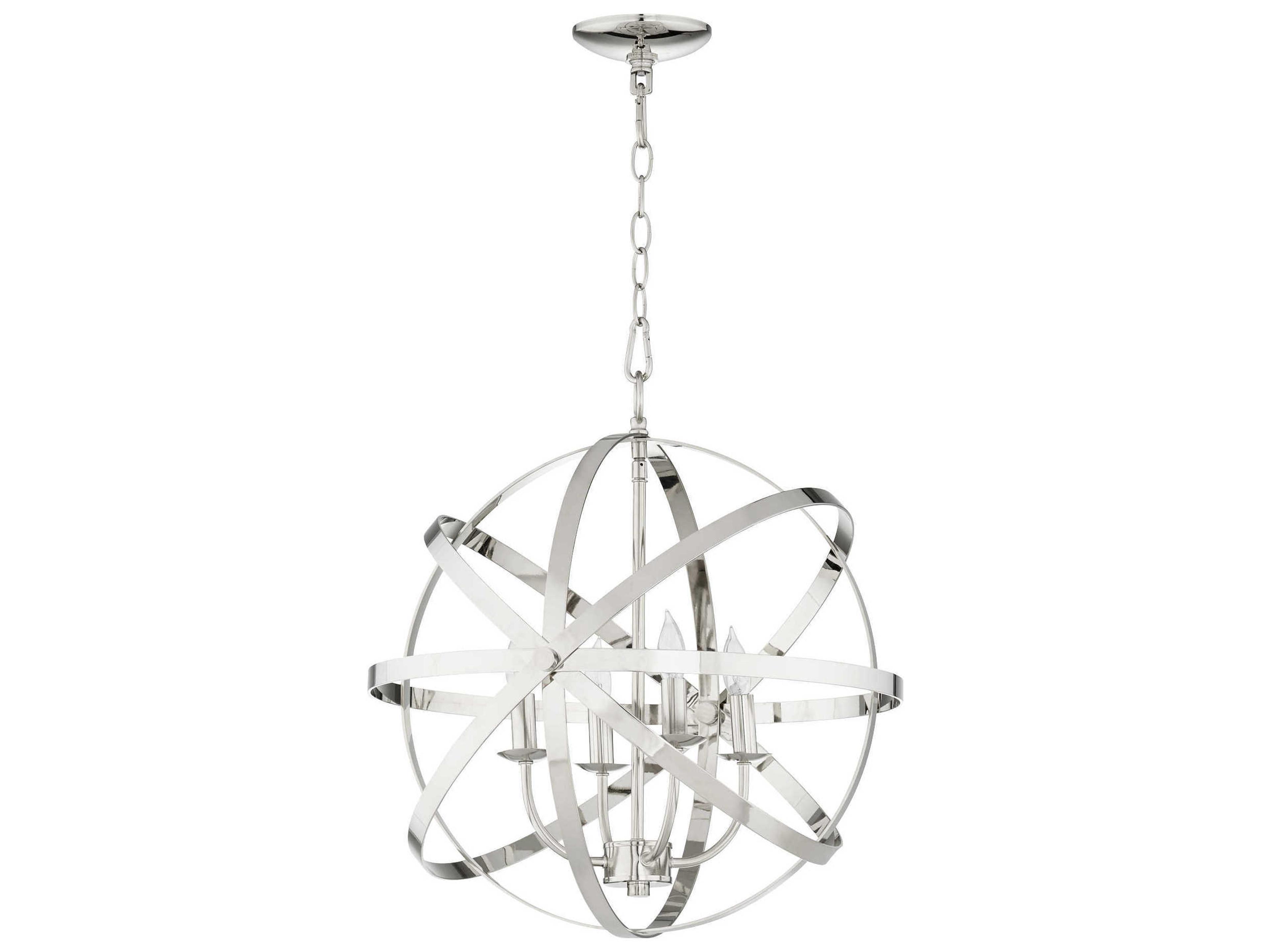 Celeste 4-Light Polished Nickel Candelabra Round Chandelier