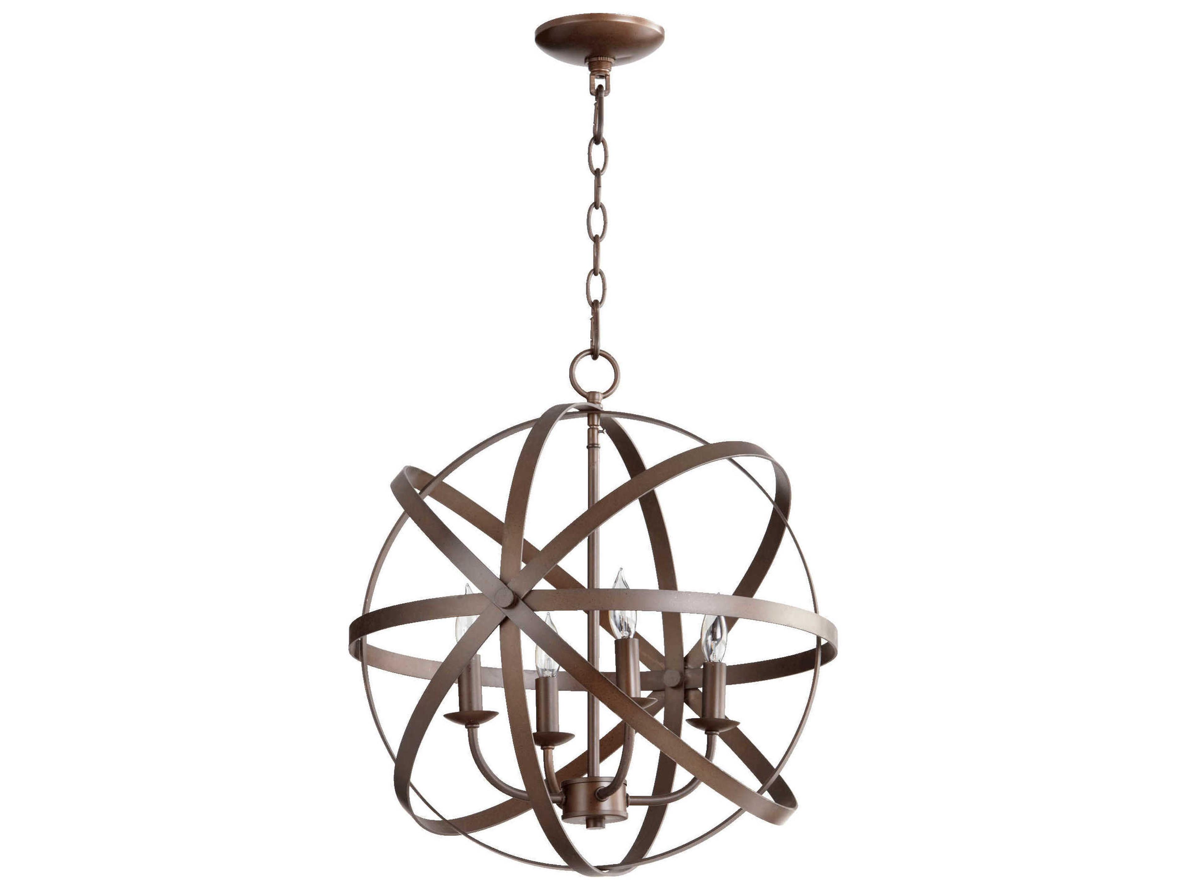 Celeste 4-Light Oiled Bronze Candelabra Round Chandelier