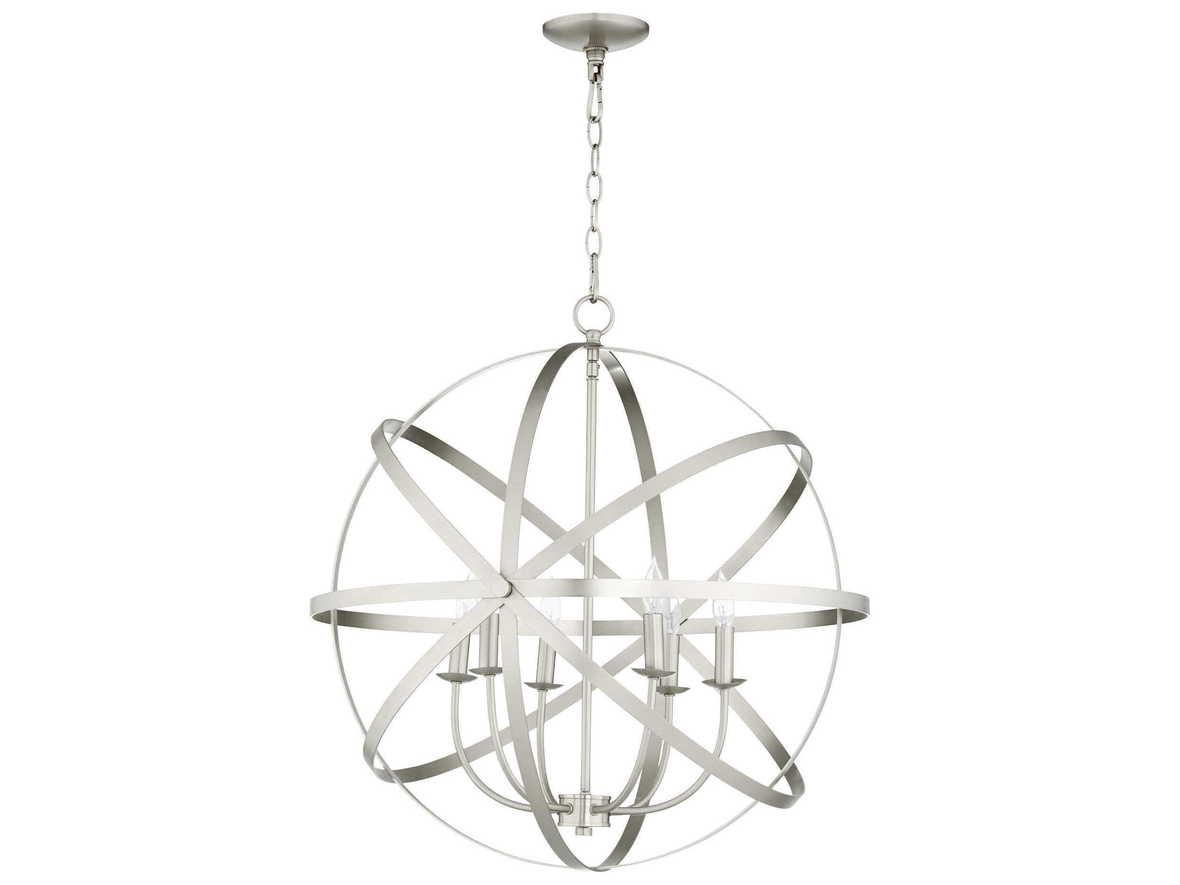 Celeste 6-Light Satin Nickel Candelabra Round Chandelier