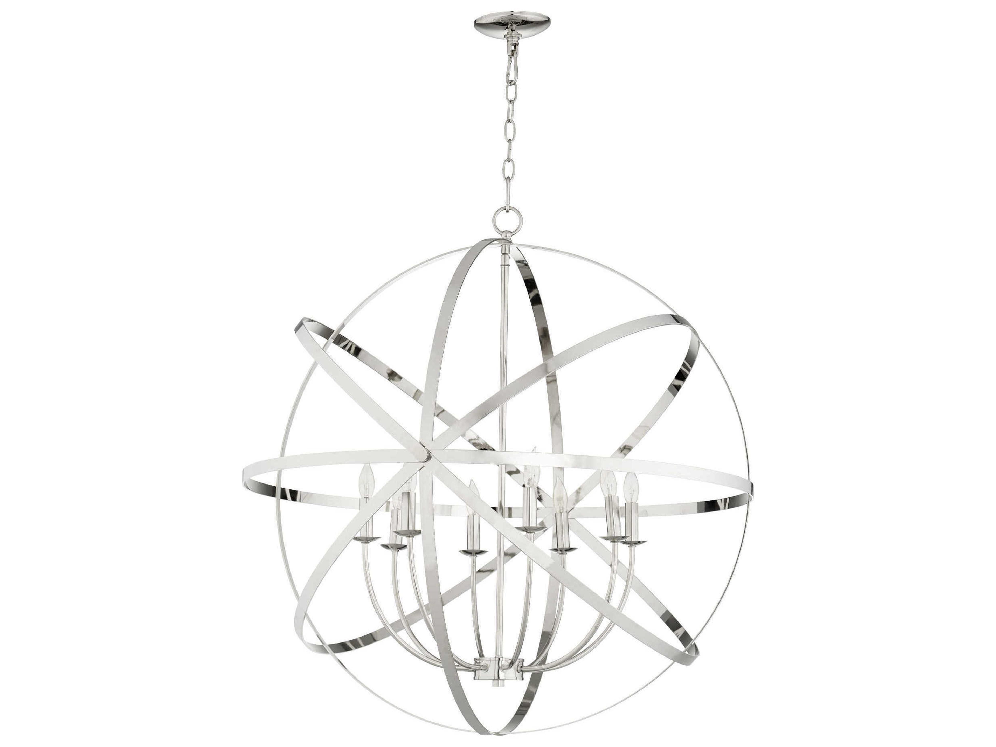 Celeste 8-Light Polished Nickel Candelabra Round Chandelier