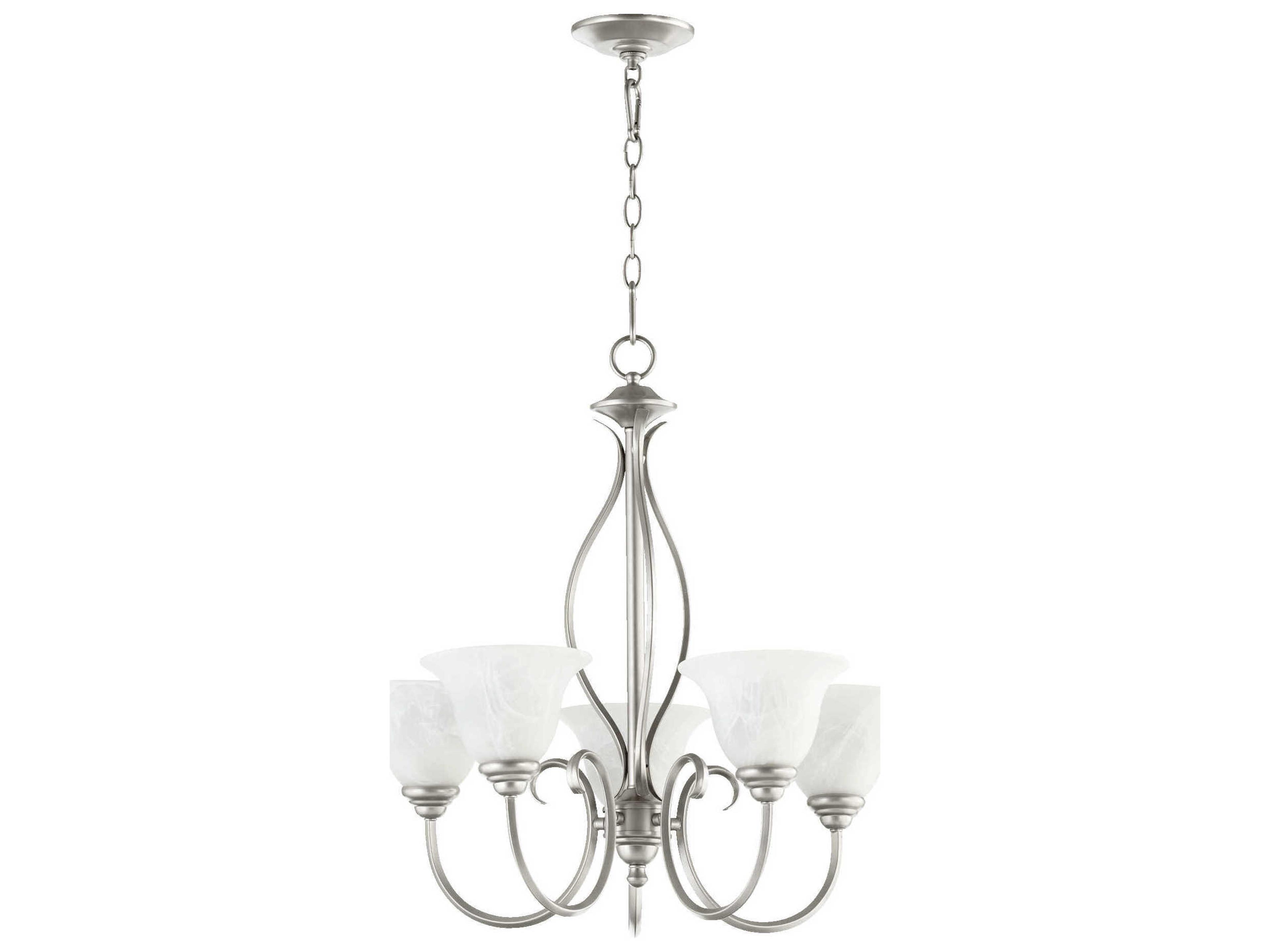 Spencer 5-Light Classic Nickel Glass Bell Chandelier