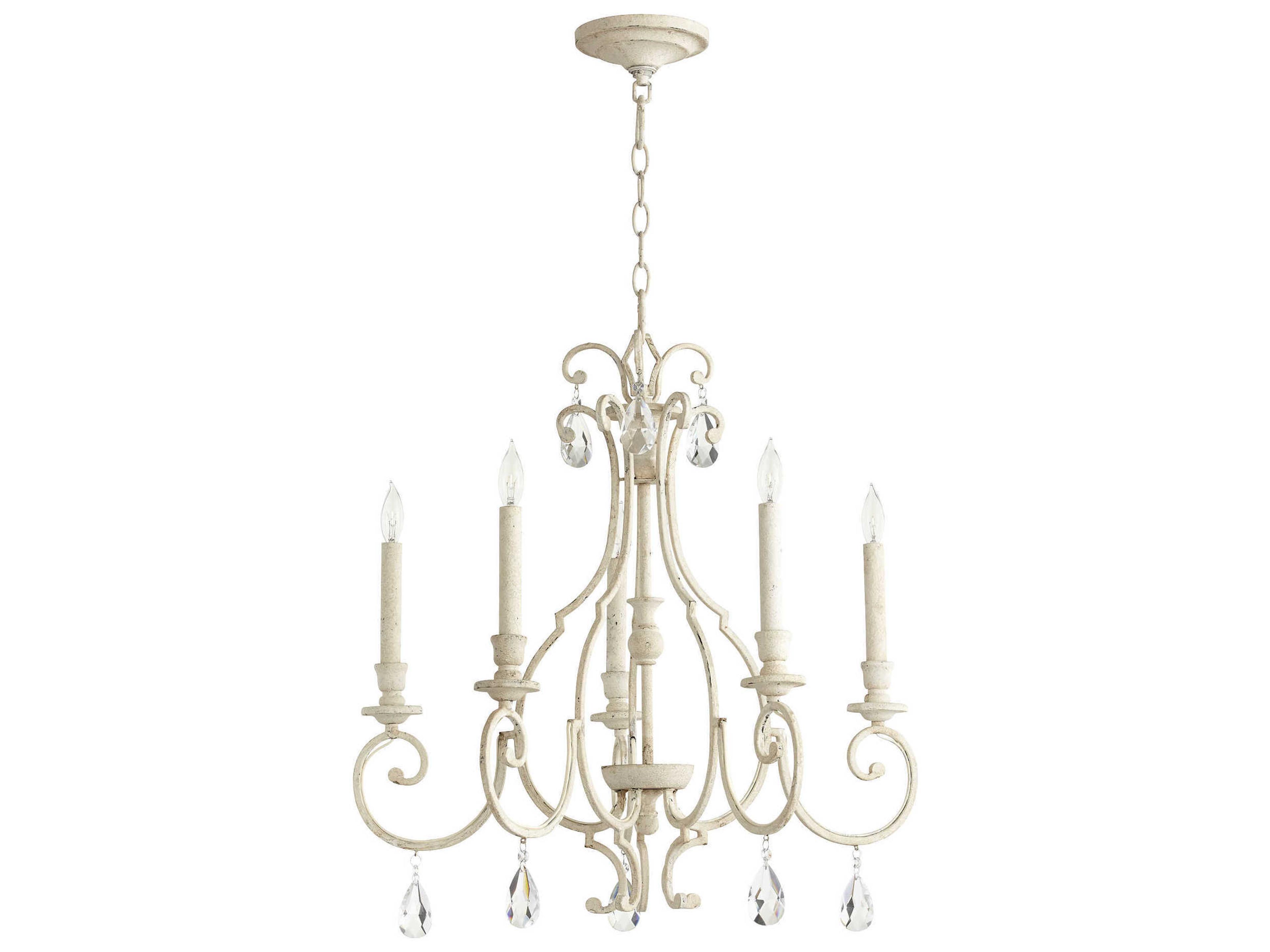 Ansley 5-Light Persian White Crystal Candelabra Chandelier