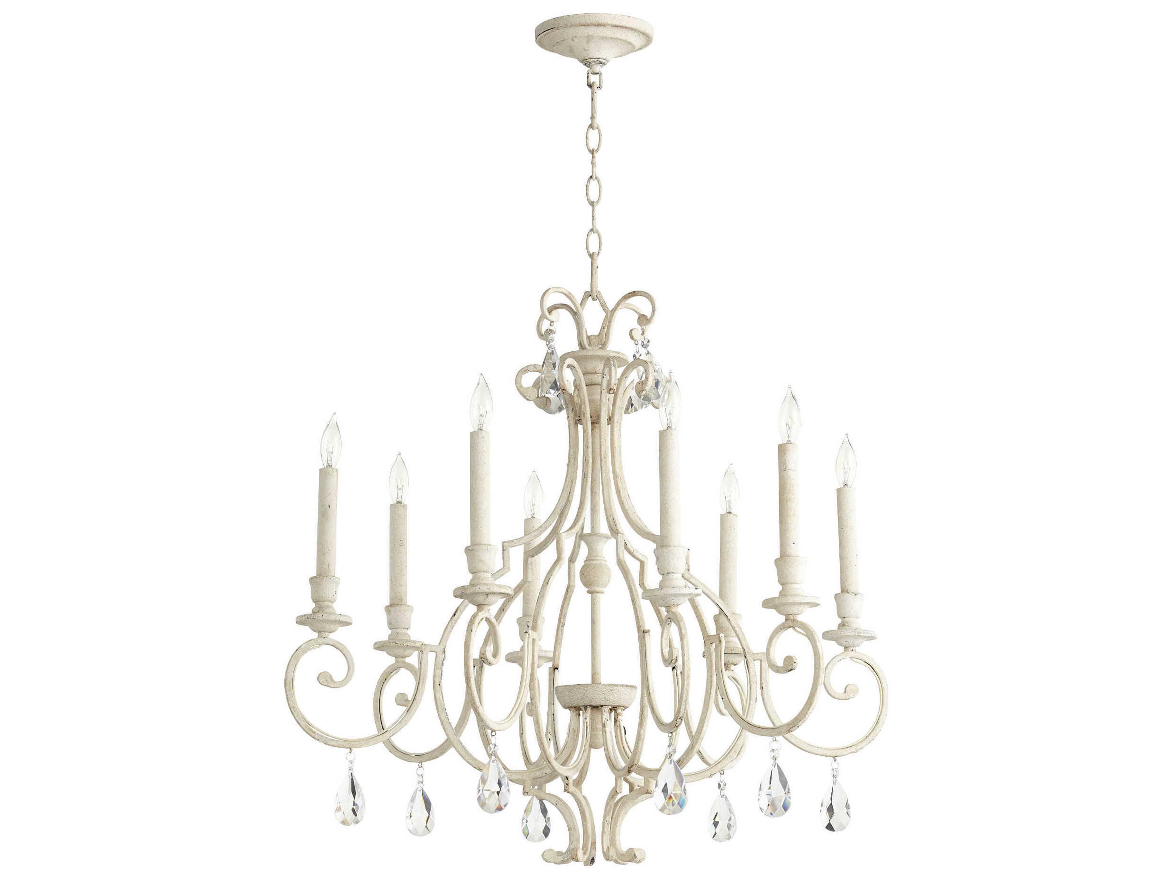 Ansley 8-Light Persian White Crystal Candelabra Chandelier