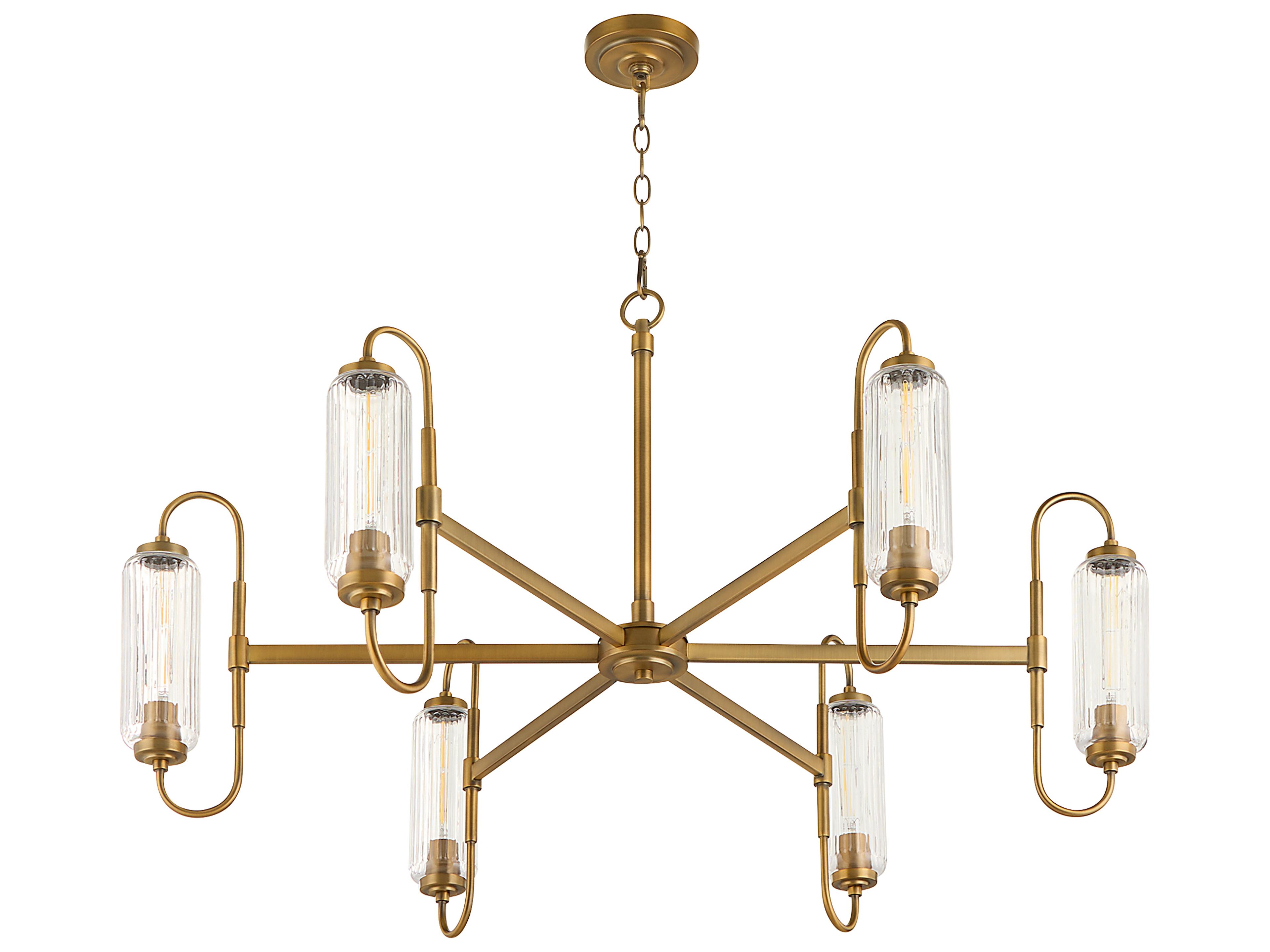 Whitmire 6-Light Brushed Brass Candelabra Chandelier