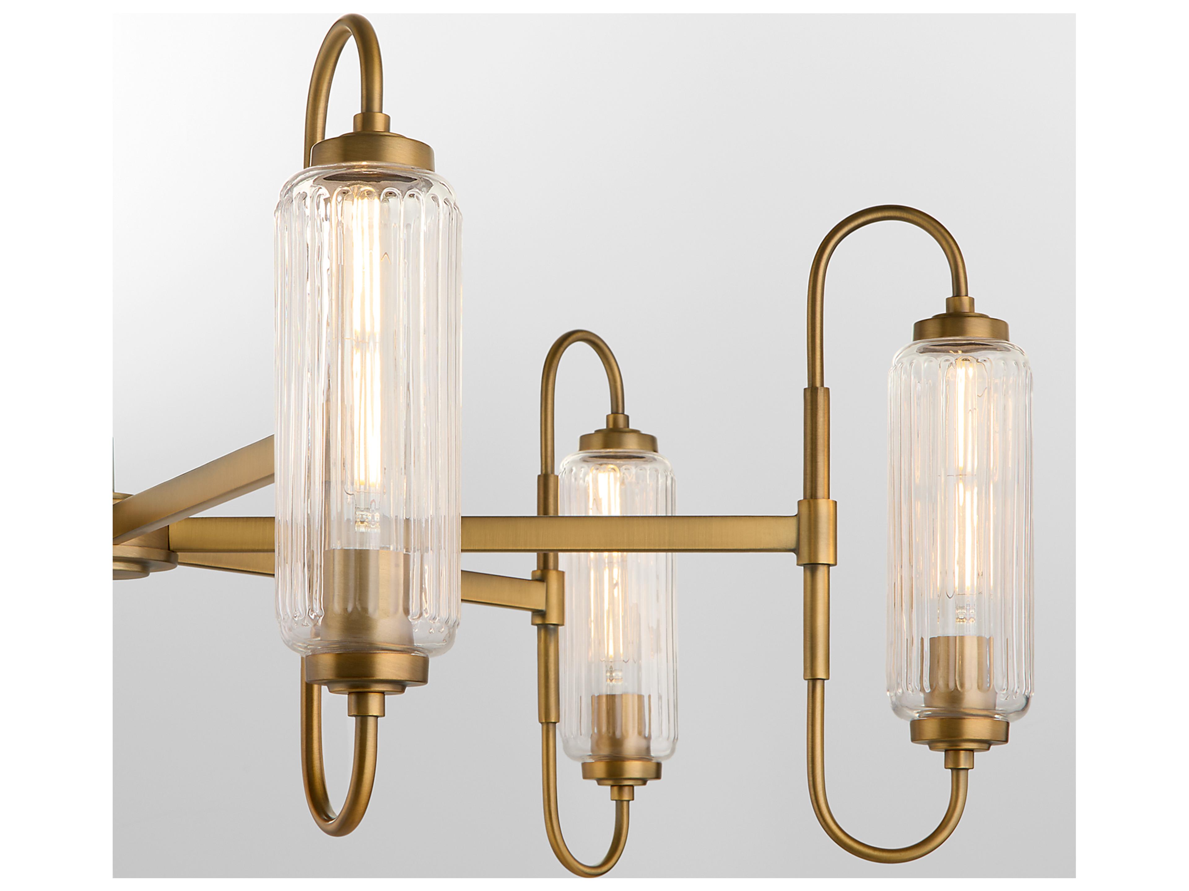 Quorum Whitmire 6-Light Brushed Brass Candelabra Chandelier