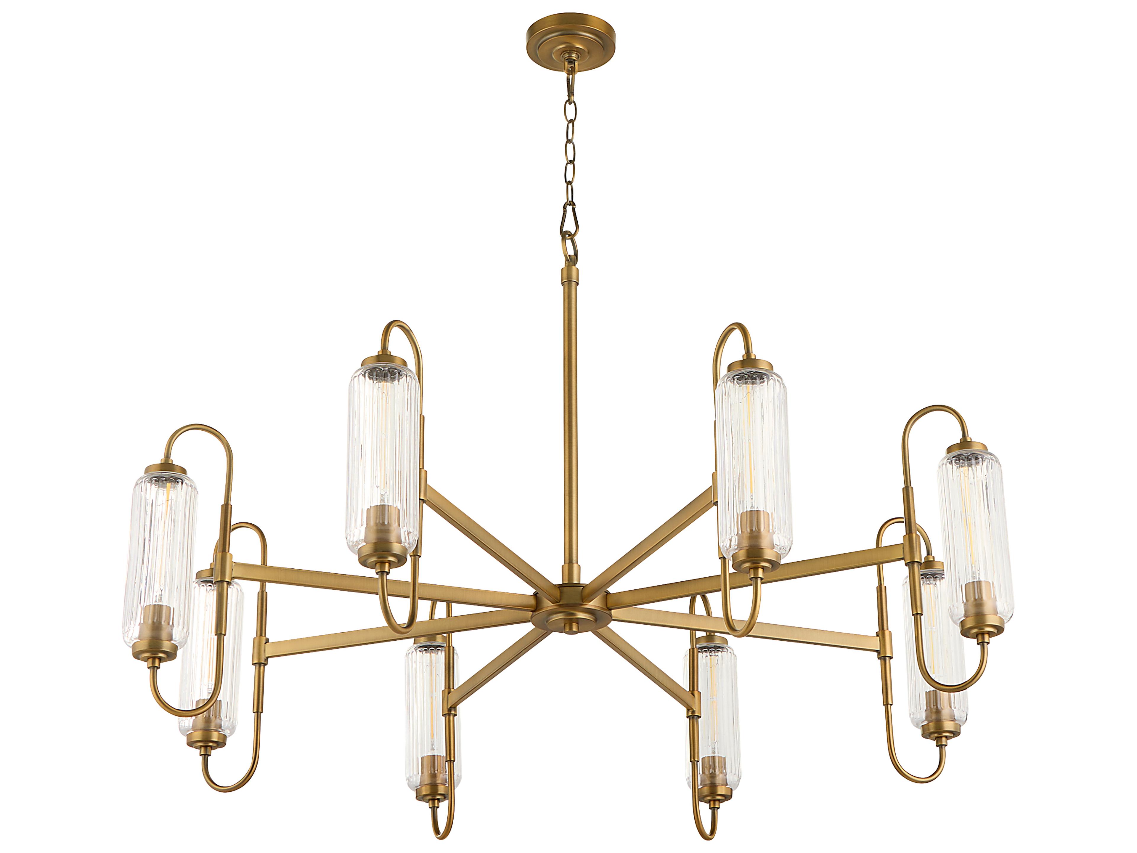 Whitmire 8-Light Brushed Brass Candelabra Chandelier