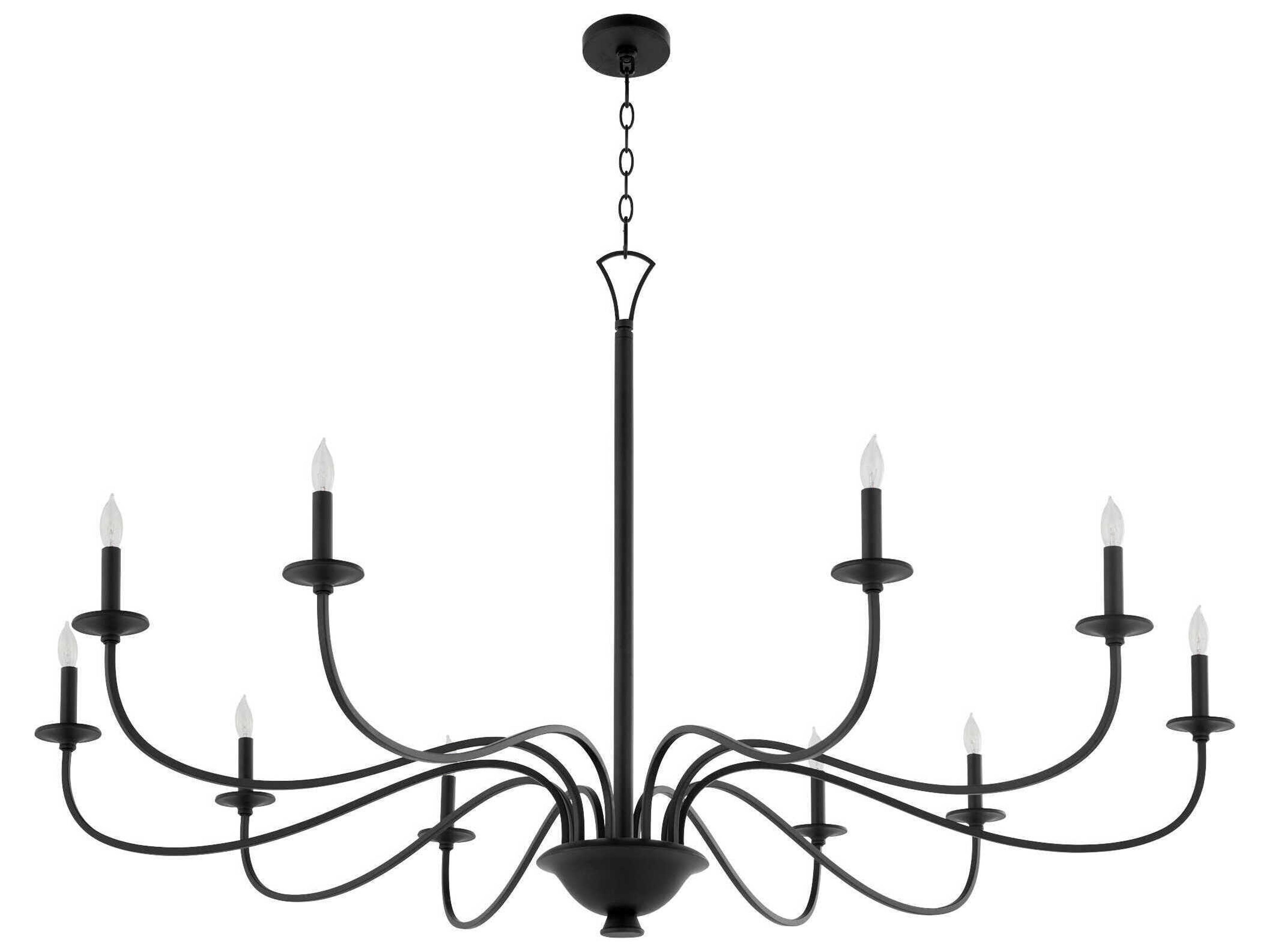 Maryse 10-Light Matte Black Candelabra Chandelier