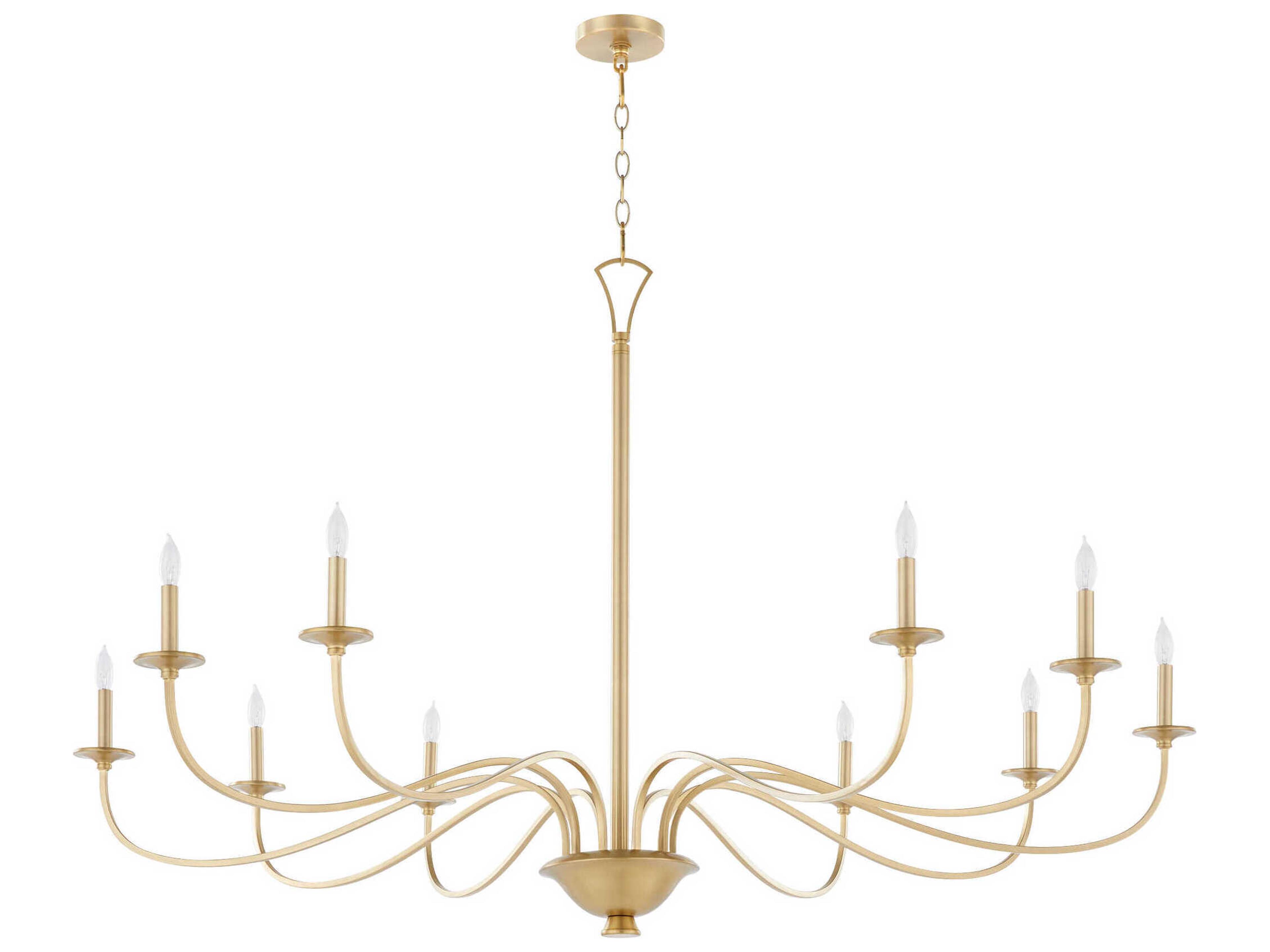 Maryse 10-Light Aged Brass Candelabra Chandelier