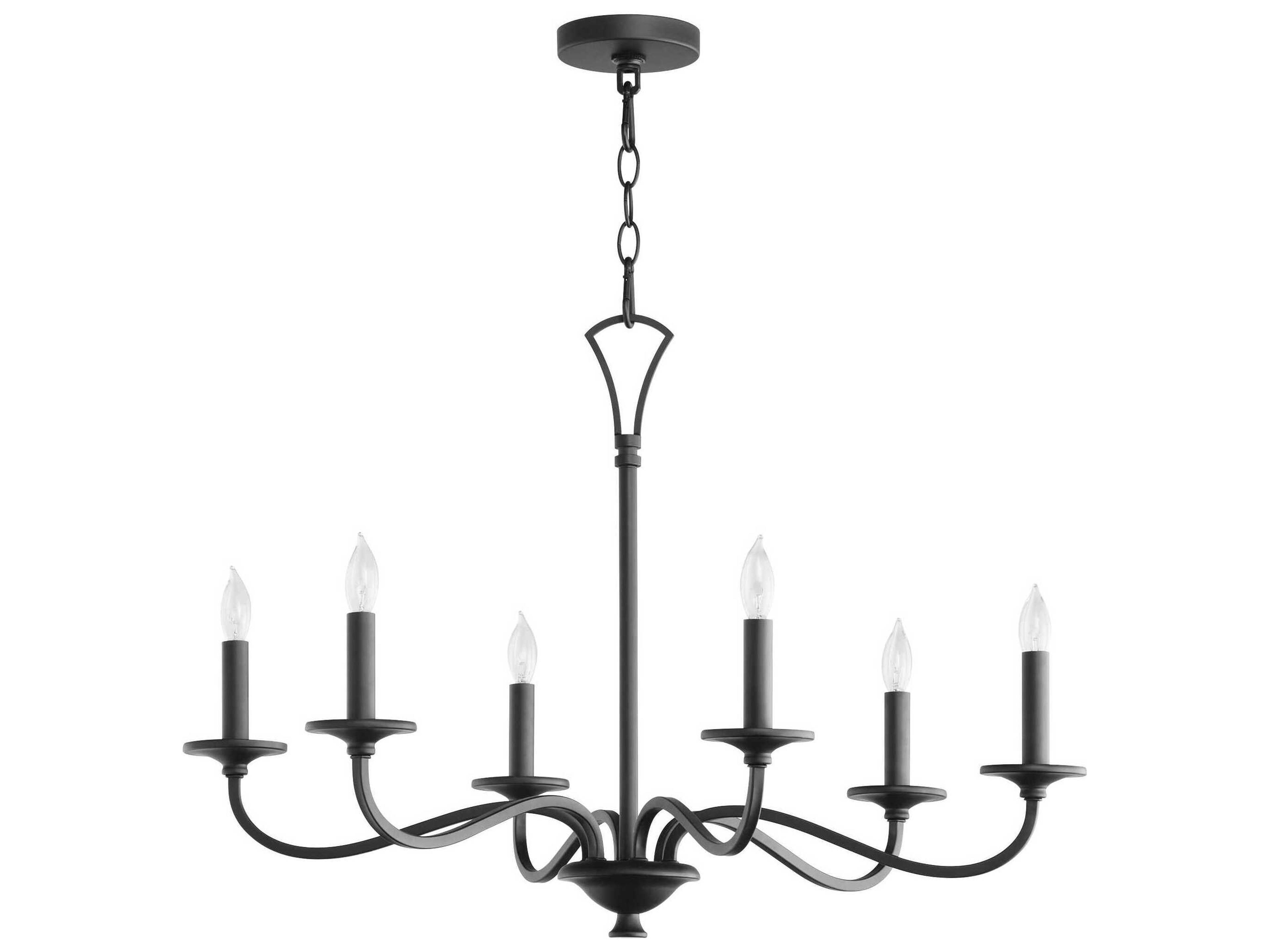 Maryse 6-Light Matte Black Candelabra Chandelier