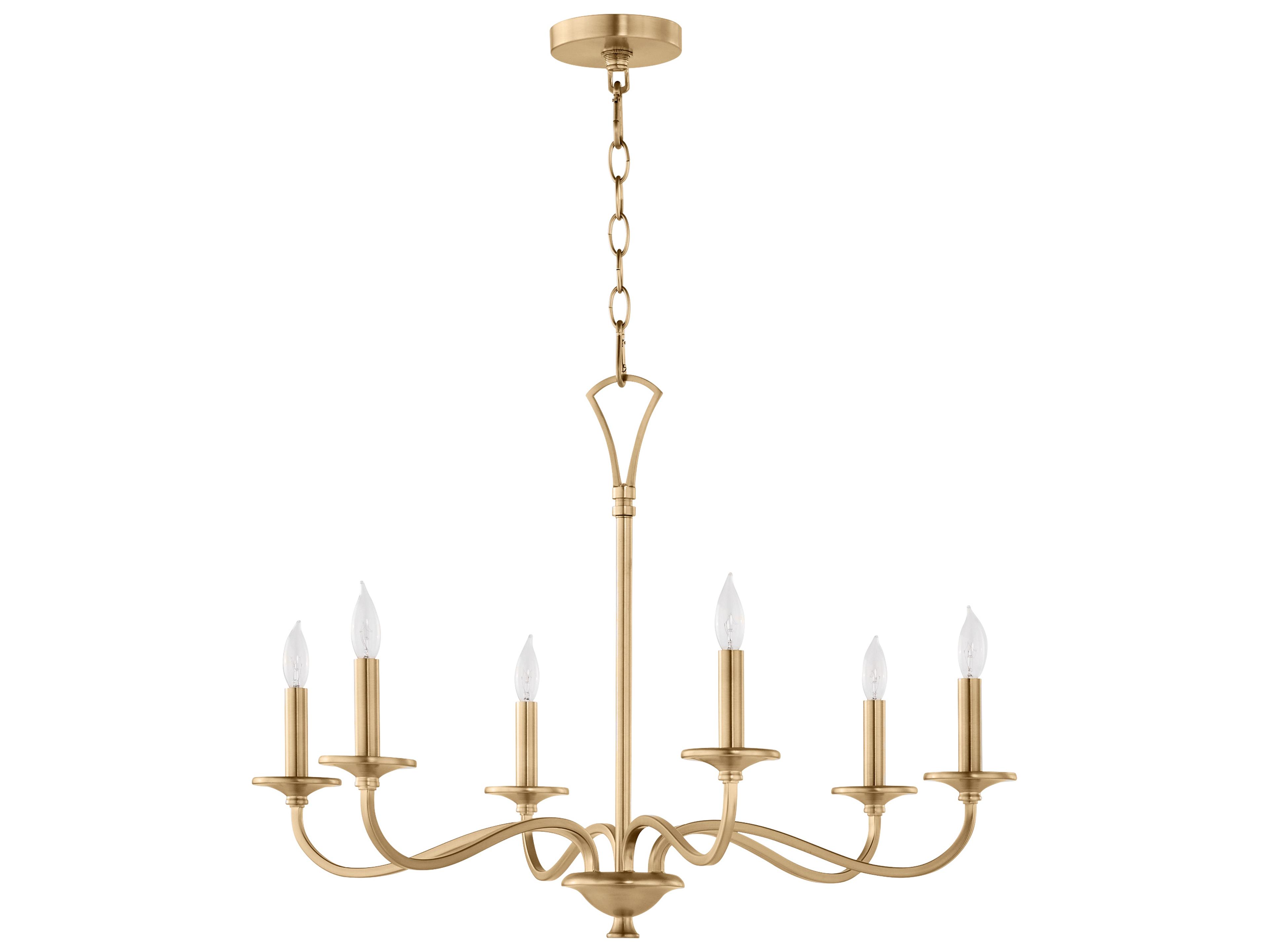 Maryse 6-Light Aged Brass Candelabra Chandelier