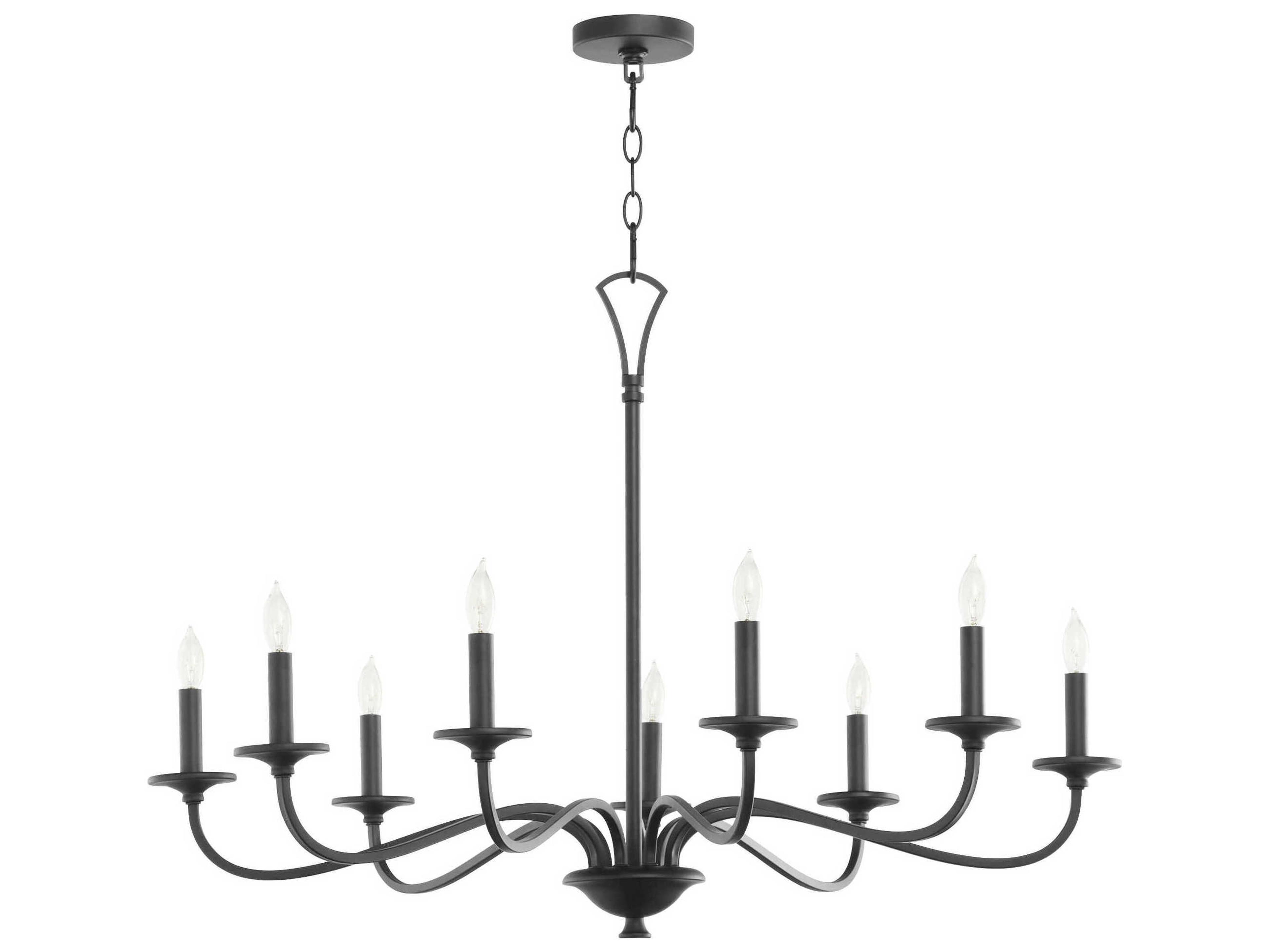 Maryse 9-Light Matte Black Candelabra Chandelier